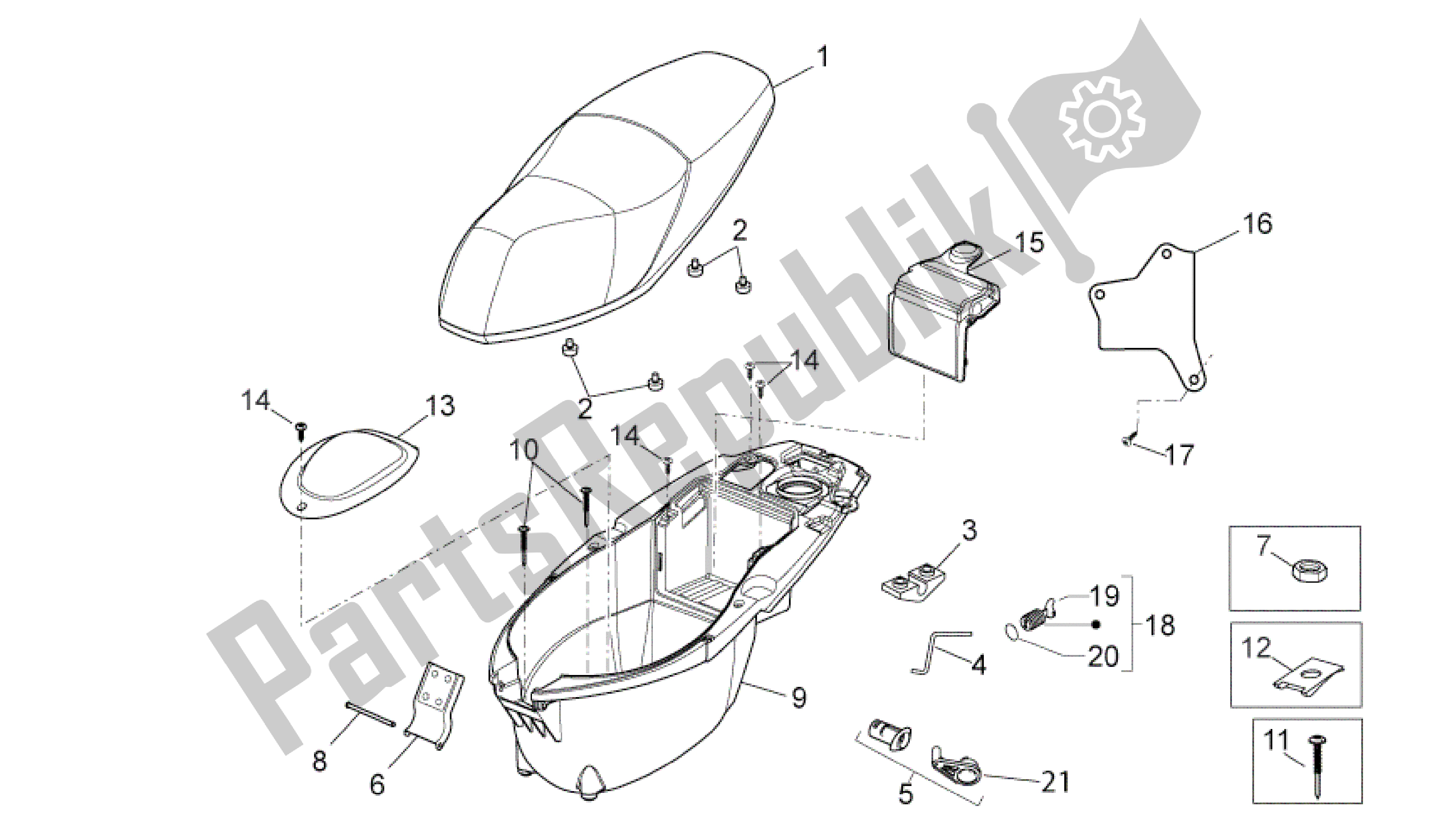 All parts for the Central Body Iii of the Aprilia Sport City 125 2008 - 2010