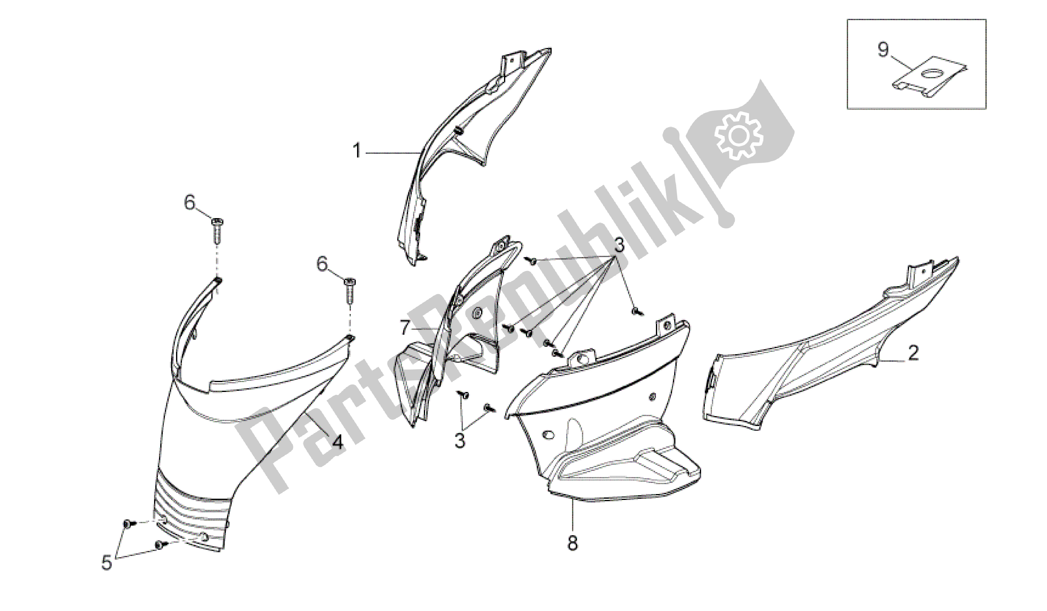All parts for the Central Body Iv of the Aprilia Sport City 125 2008 - 2010