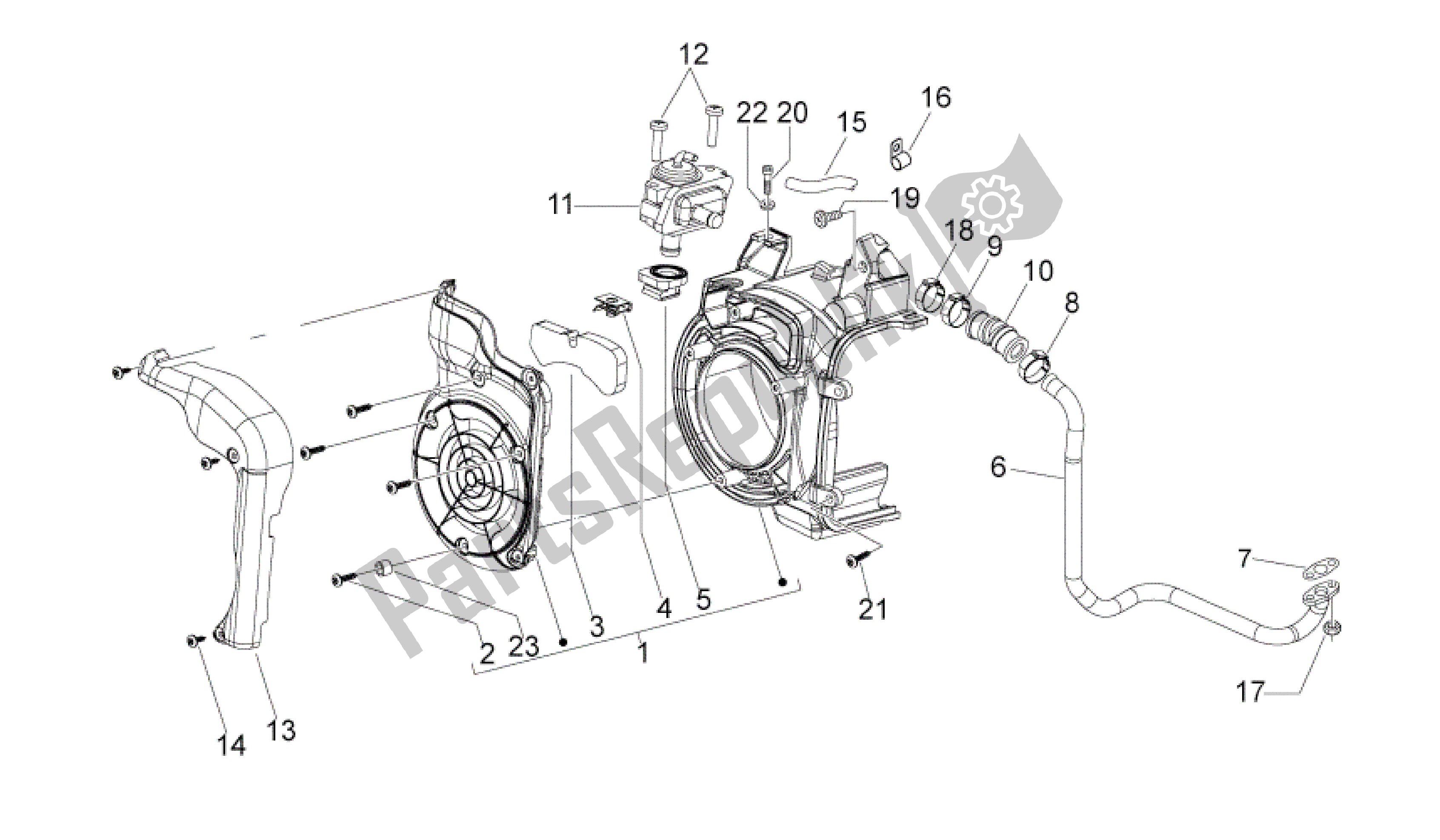 All parts for the Secondary Air of the Aprilia Sport City 125 2008 - 2010