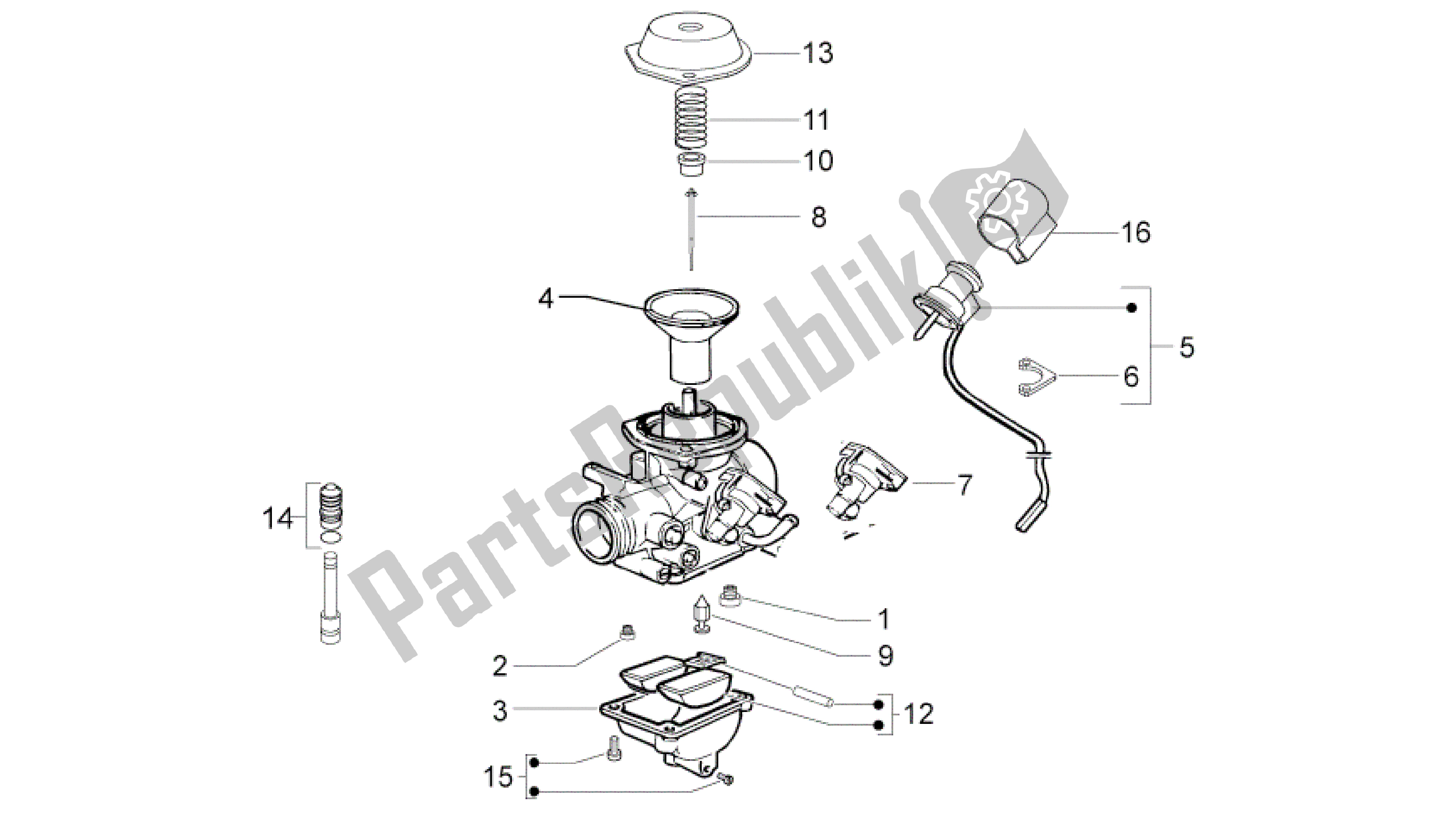 Todas as partes de Carburador Ii do Aprilia Sport City 125 2008 - 2010