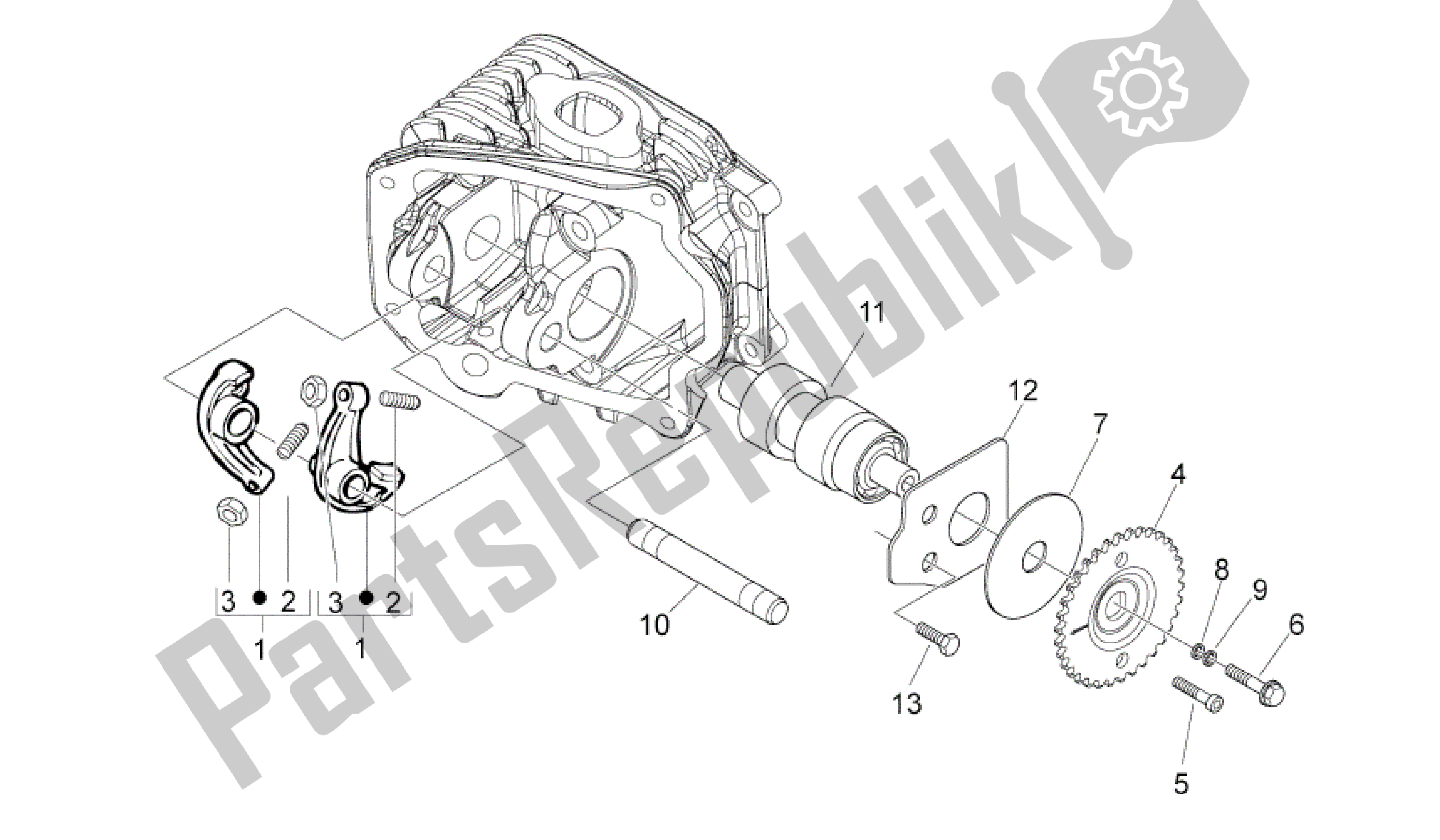 All parts for the Camshaft of the Aprilia Sport City 125 2008 - 2010