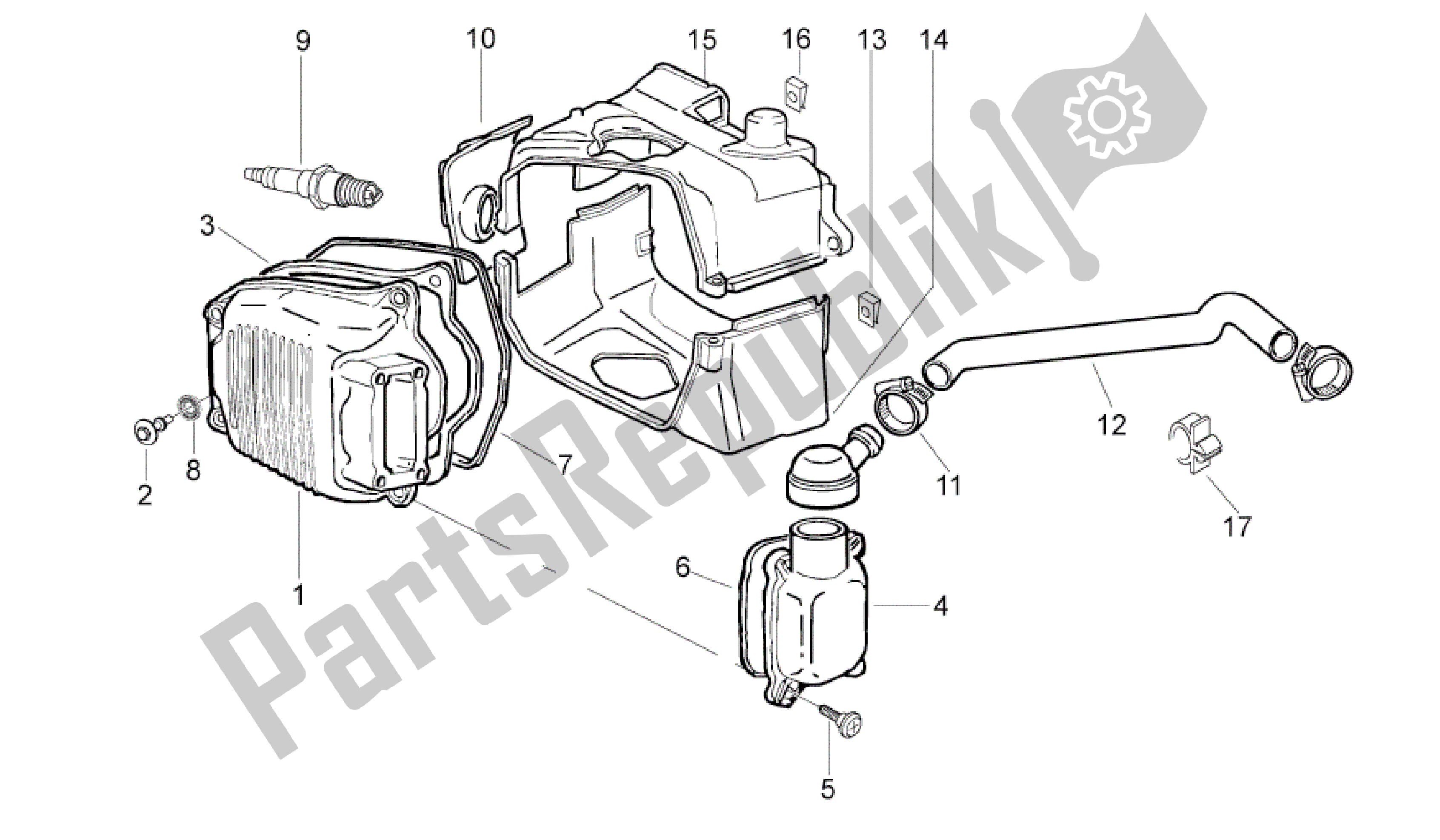 All parts for the Head Cover of the Aprilia Sport City 125 2008 - 2010