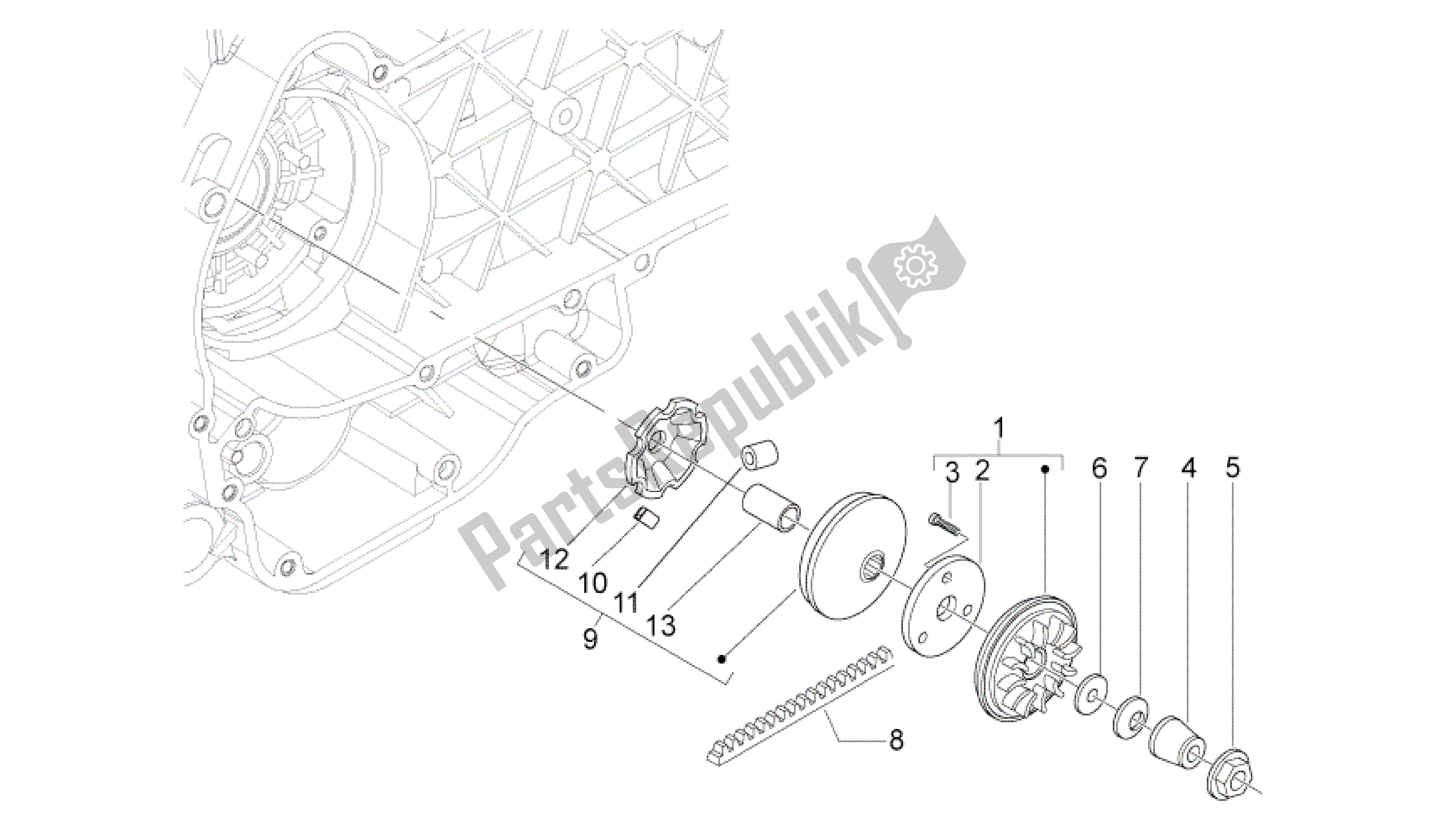 Toutes les pièces pour le Variateur du Aprilia Sport City 125 2008 - 2010