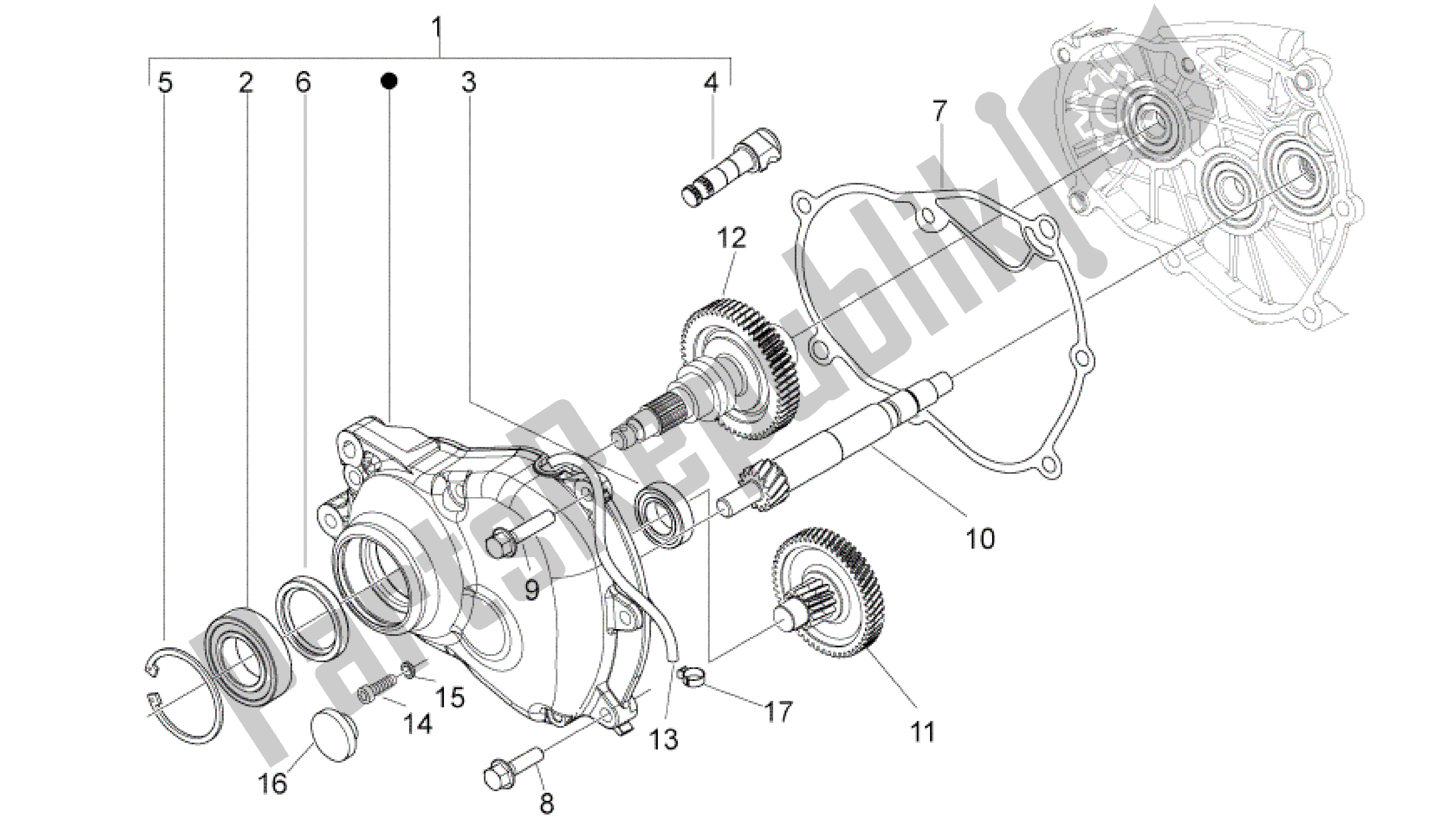 All parts for the Transmission of the Aprilia Sport City 125 2008 - 2010