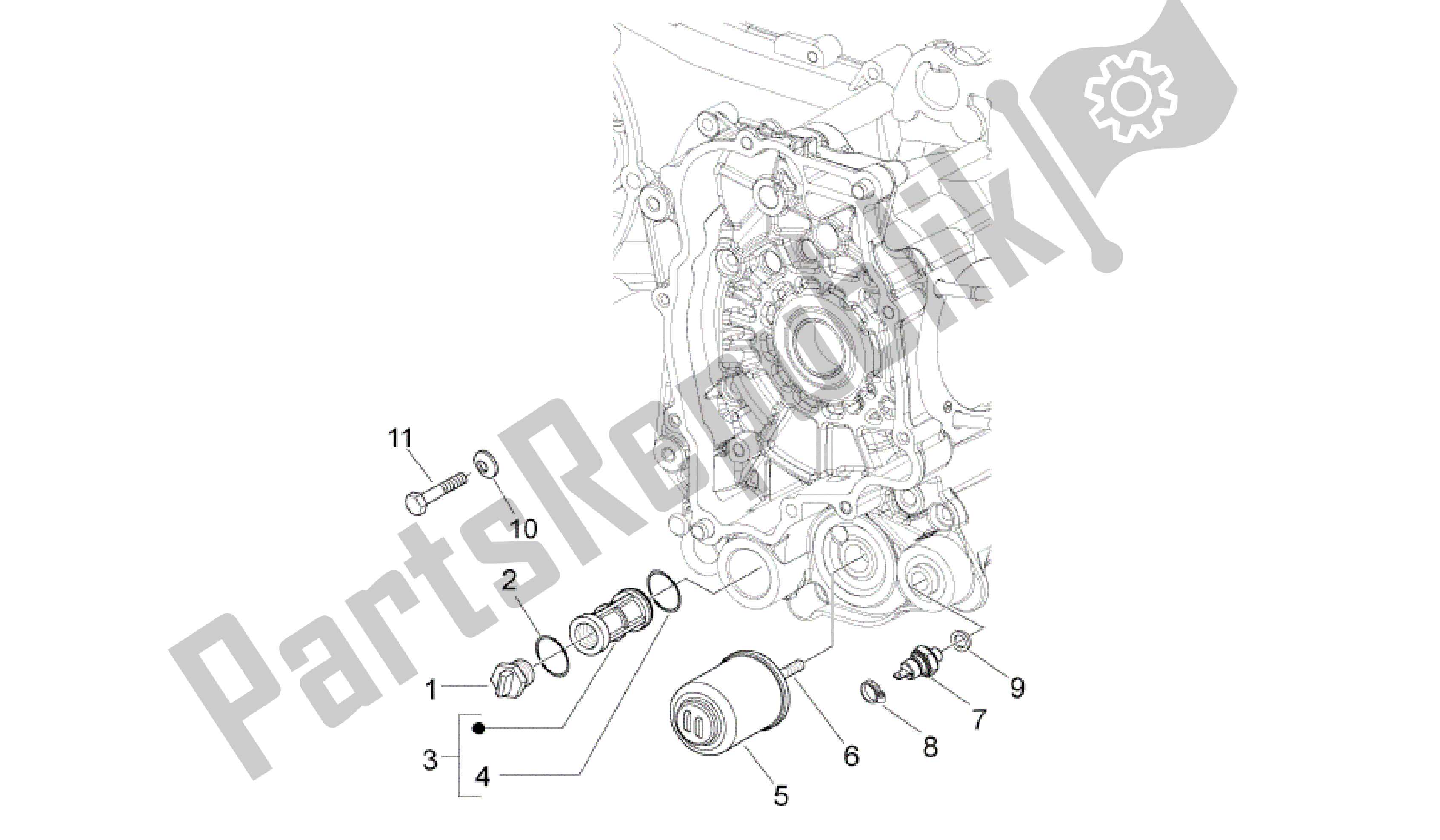 All parts for the Oil Filter of the Aprilia Sport City 125 2008 - 2010