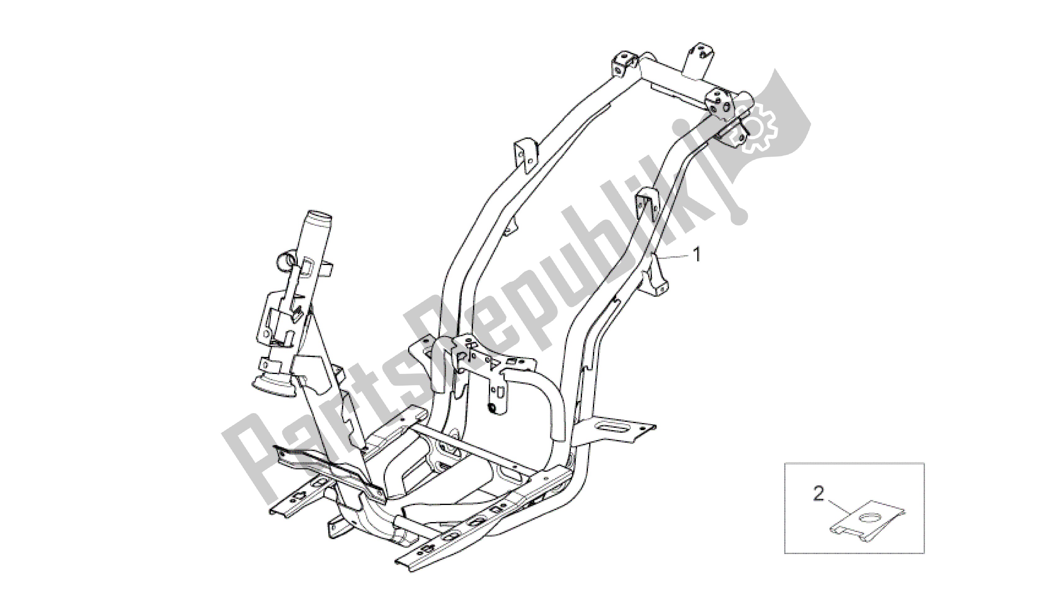 All parts for the Frame of the Aprilia Sport City 125 2008 - 2010