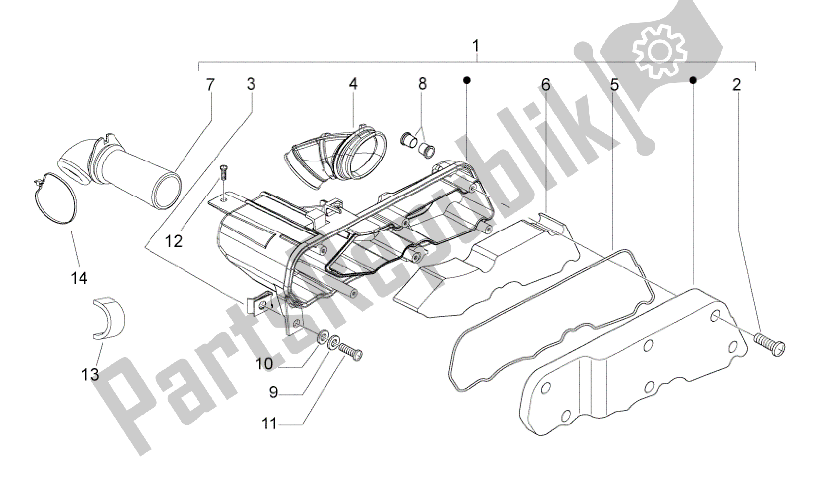 Alle onderdelen voor de Caja Del Filtro van de Aprilia Sport City 50 2008 - 2011