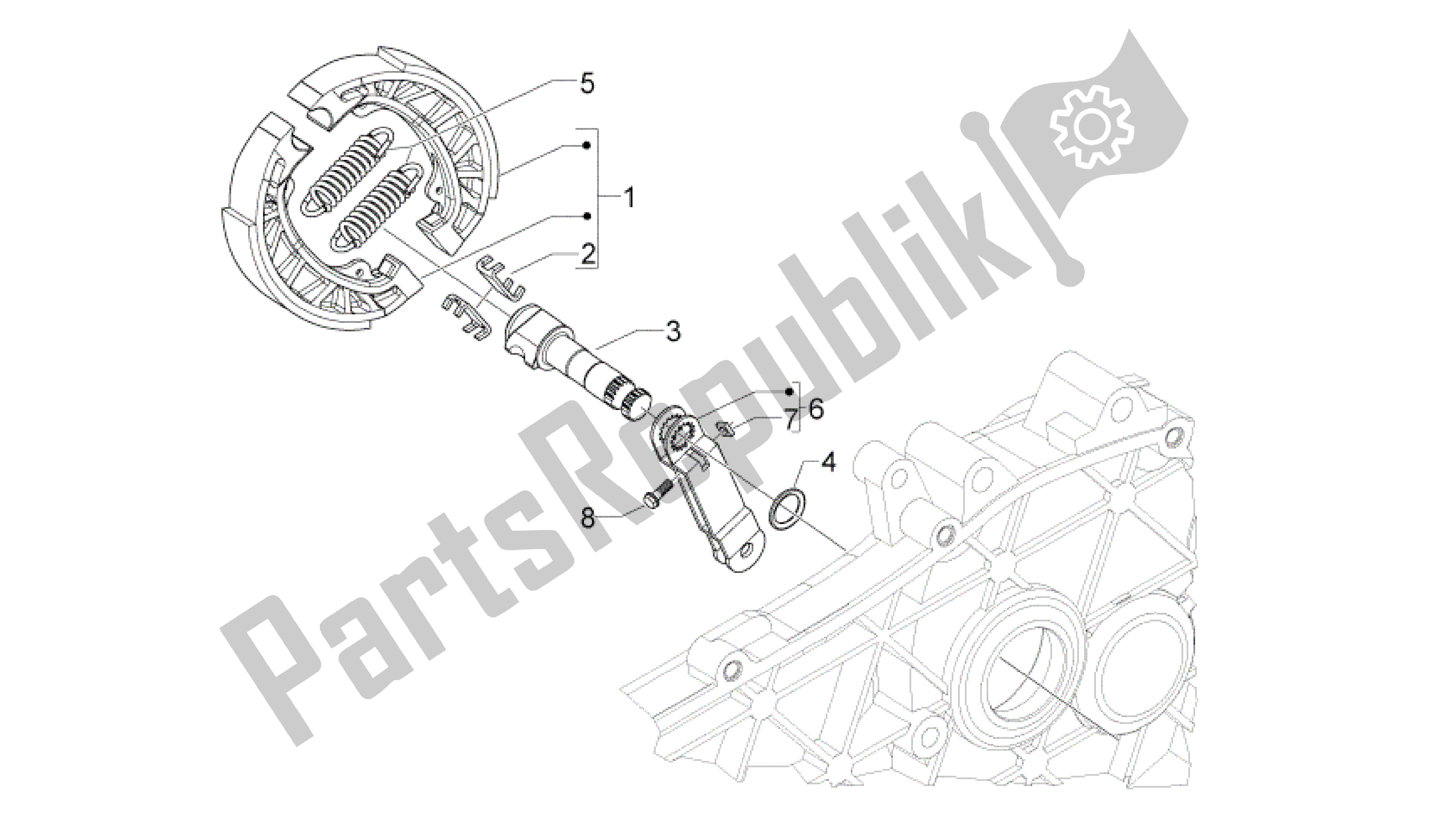 All parts for the Freno Trasero of the Aprilia Sport City 50 2008 - 2011