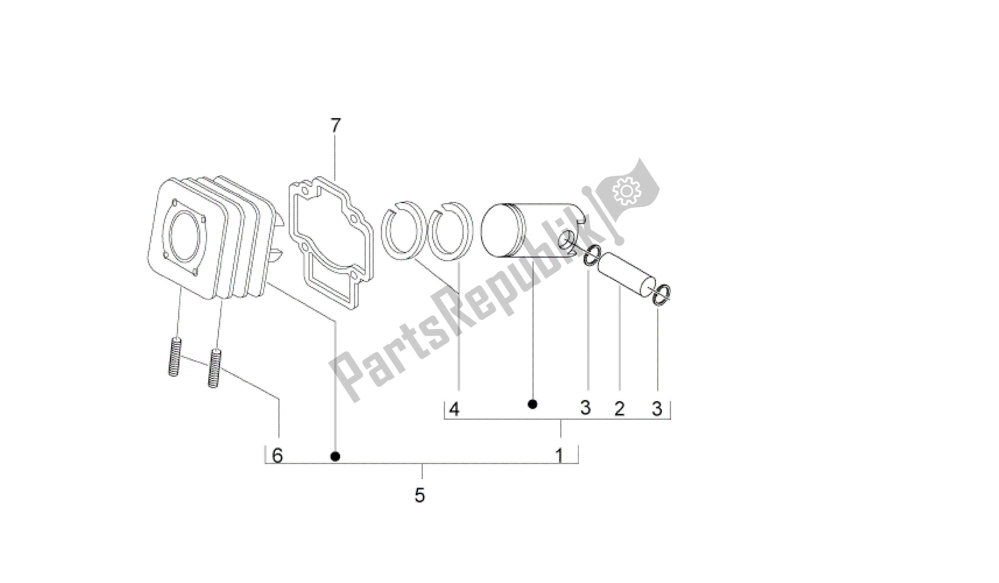 All parts for the Cilindro of the Aprilia Sport City 50 2008 - 2011