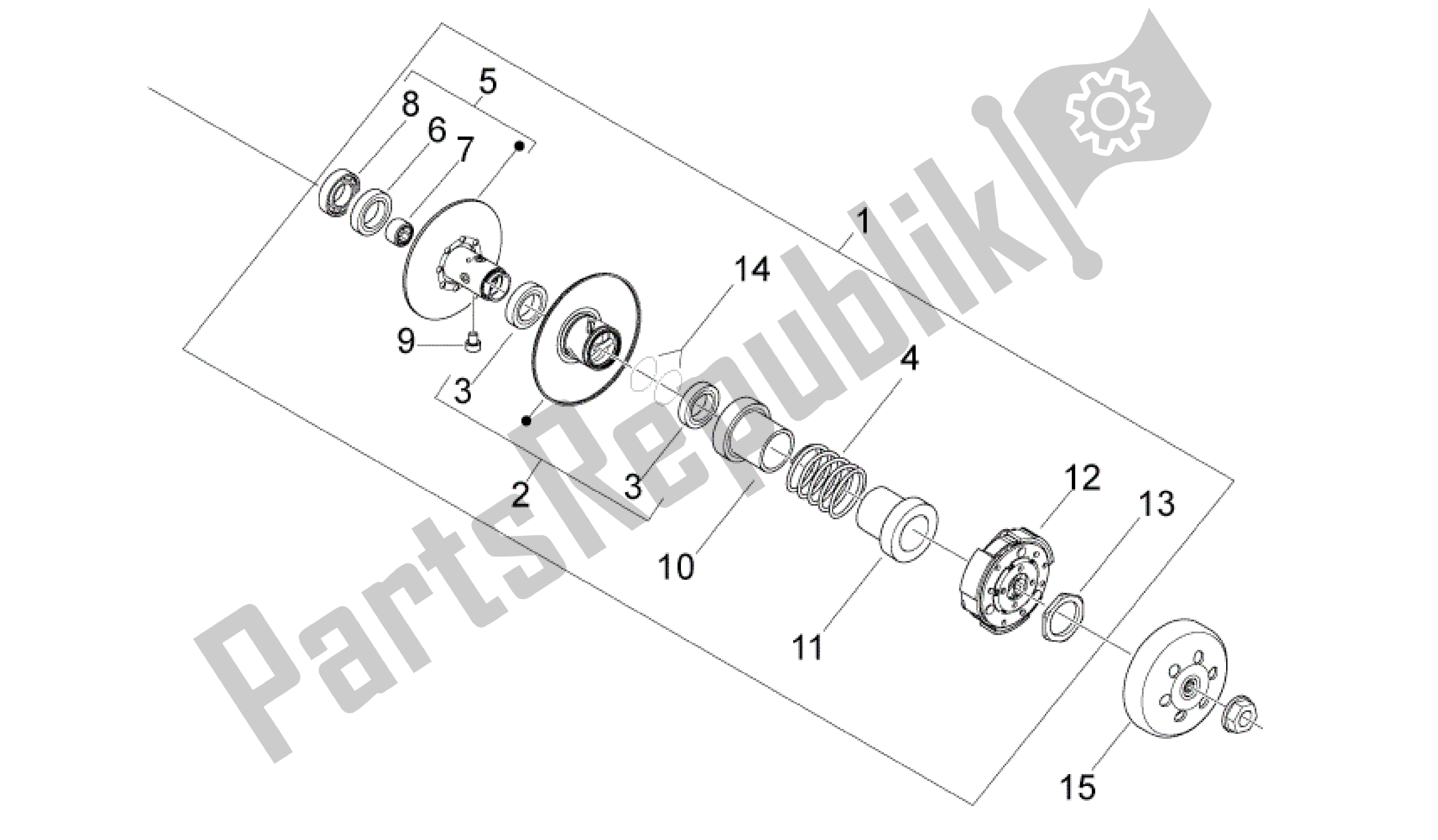 Toutes les pièces pour le Embrague du Aprilia Sport City 50 2008 - 2011