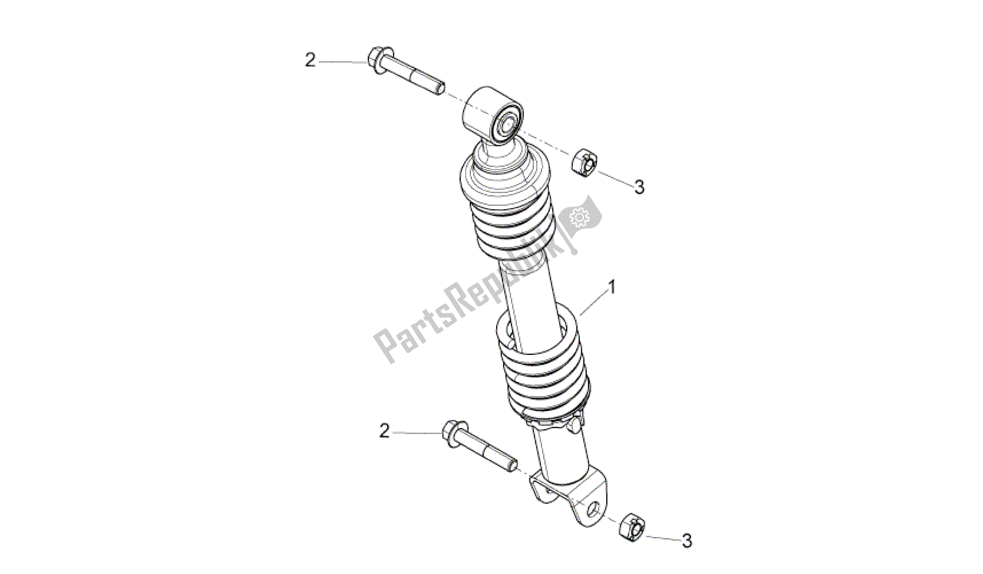 All parts for the Rear Shock Absorber of the Aprilia Sport City 50 2011