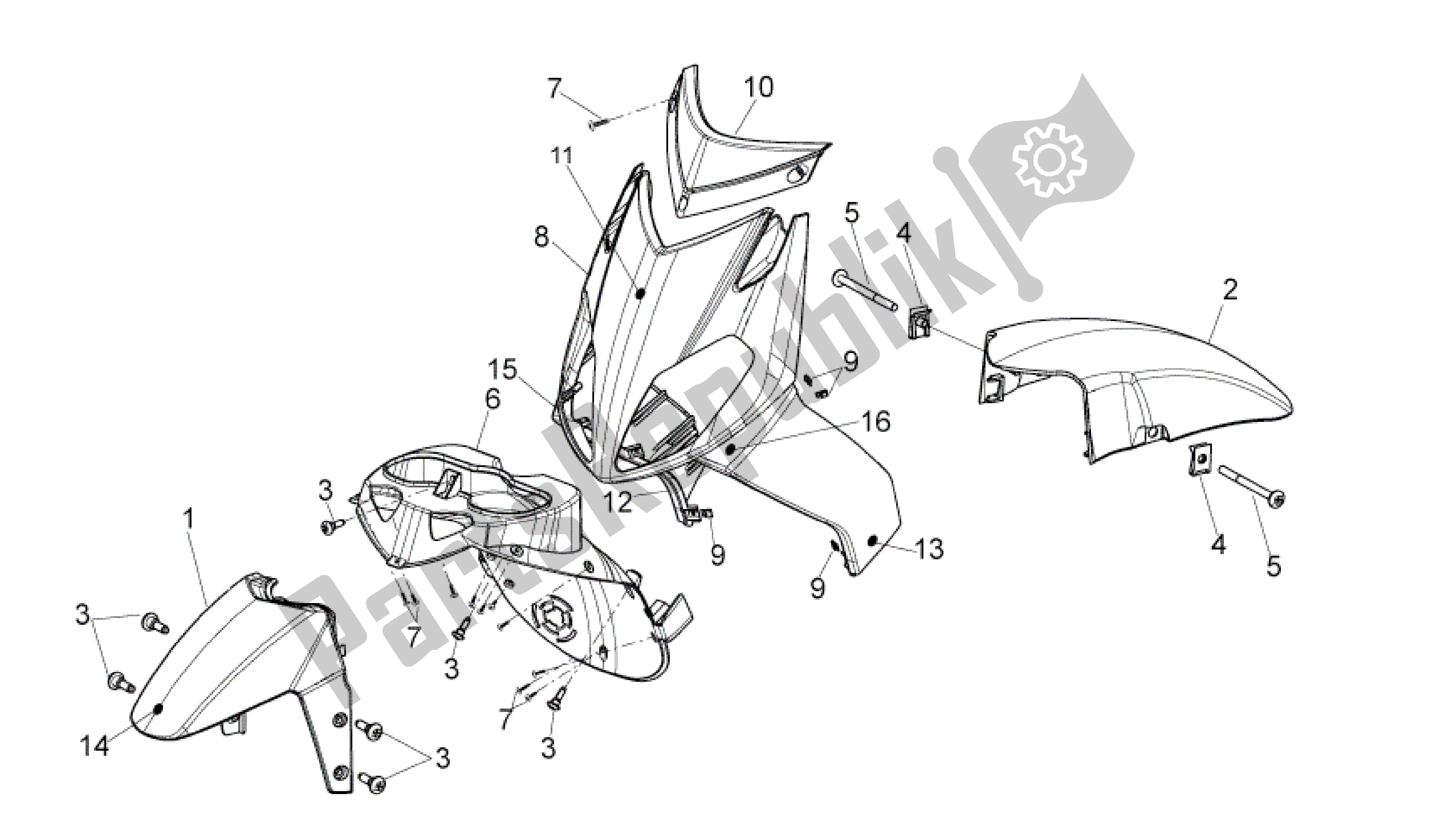 Todas las partes para Cuerpo Delantero I de Aprilia Sport City 50 2011