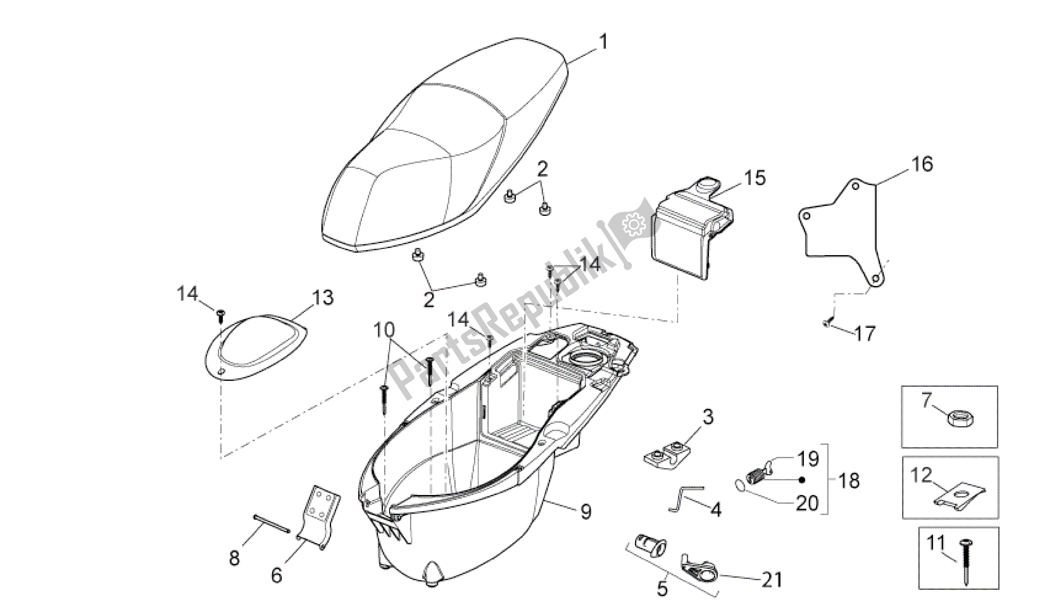 All parts for the Central Body Iii of the Aprilia Sport City 50 2011