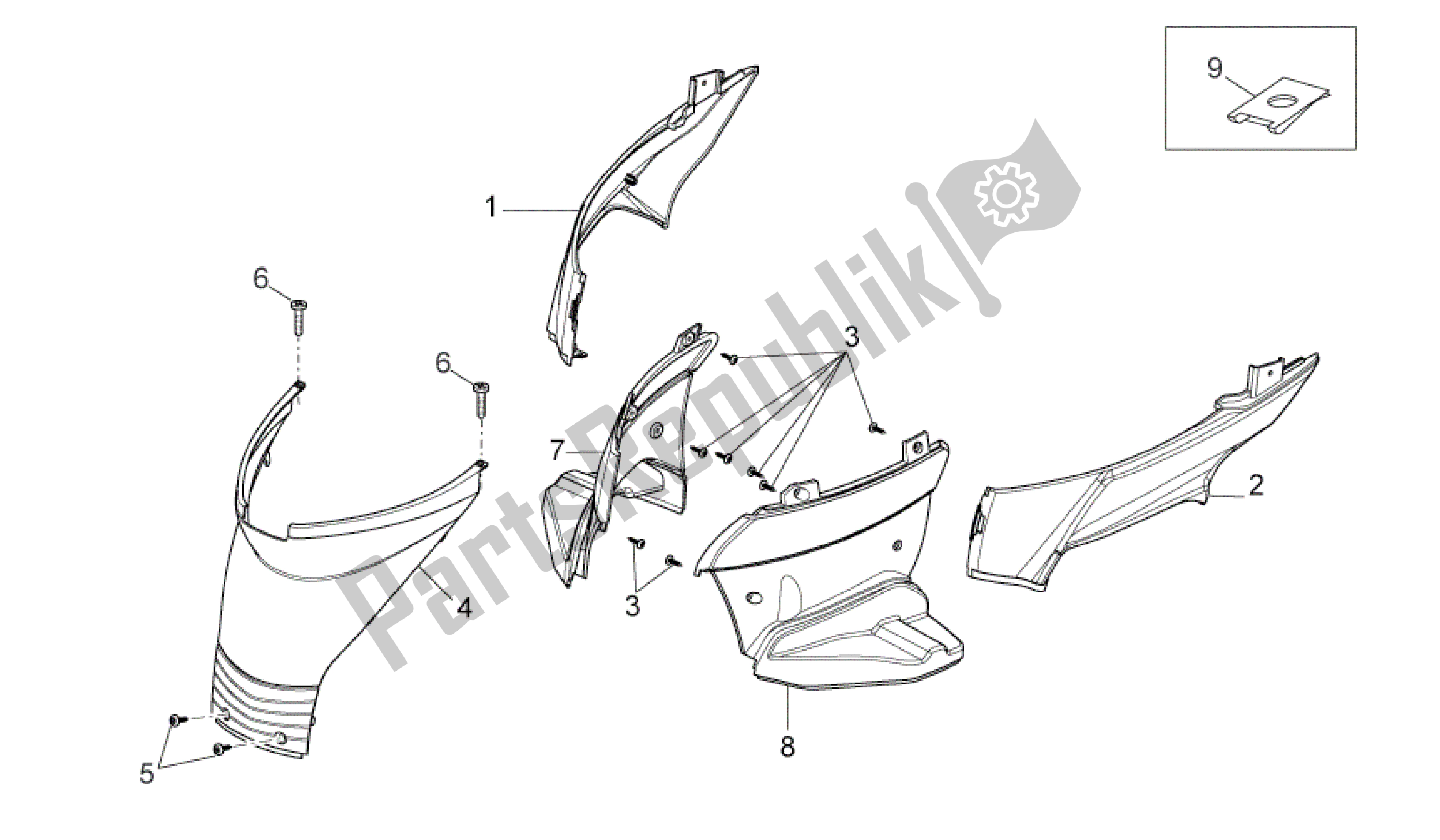 Toutes les pièces pour le Corps Central Iv du Aprilia Sport City 50 2011