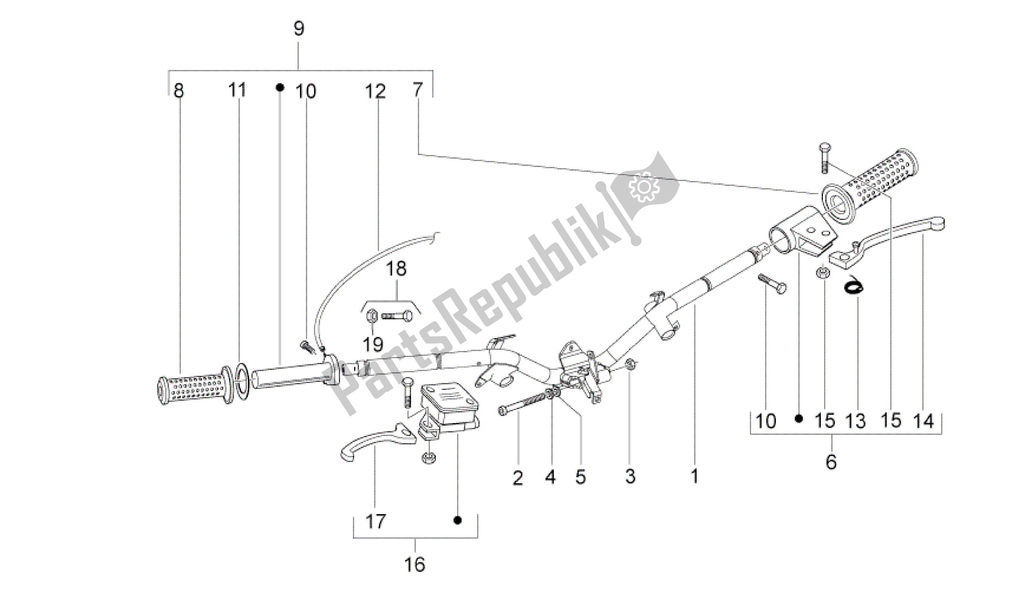 All parts for the Handlebar of the Aprilia Sport City 50 2011