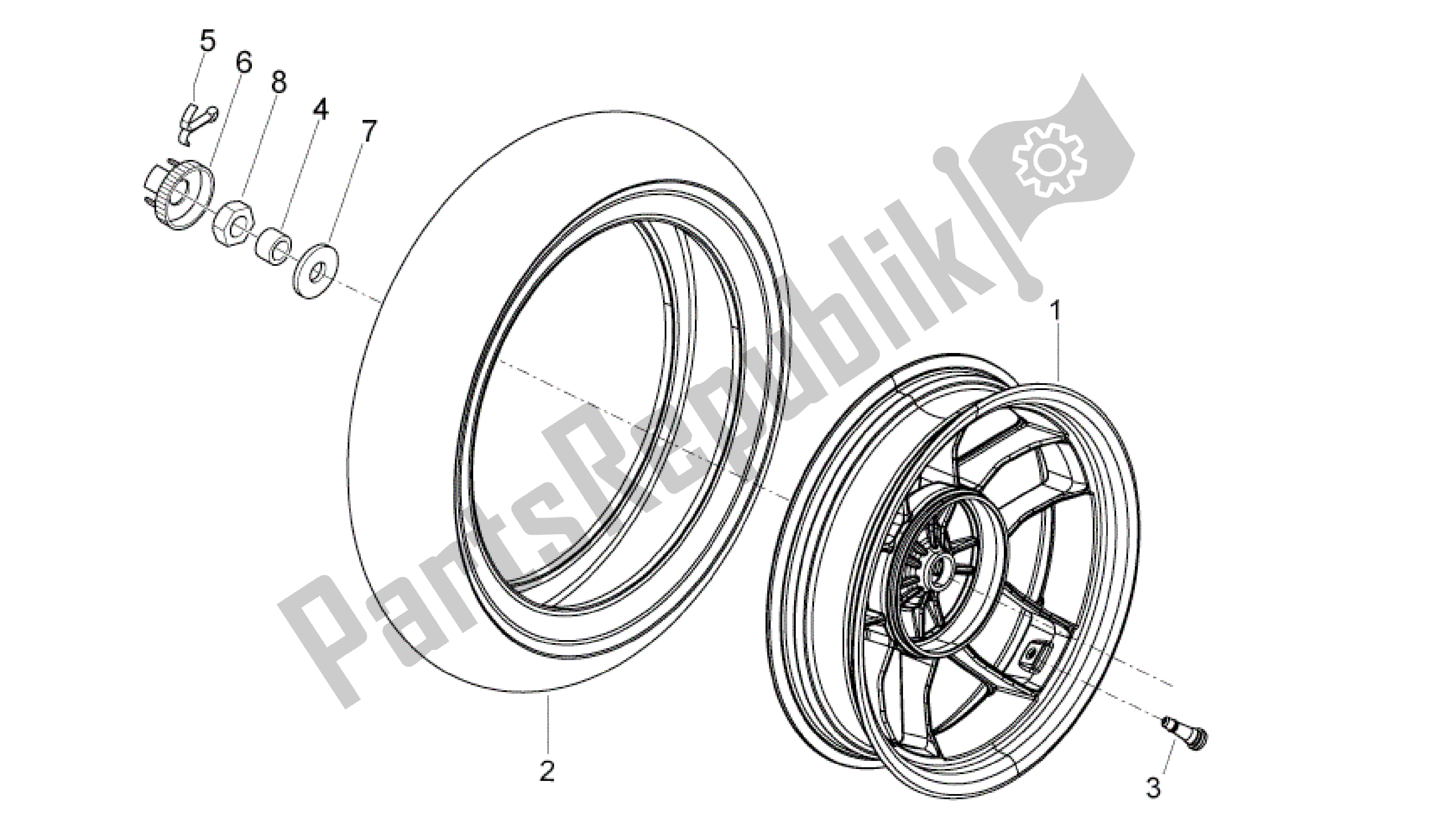 Toutes les pièces pour le Roue Arrière du Aprilia Sport City 50 2011