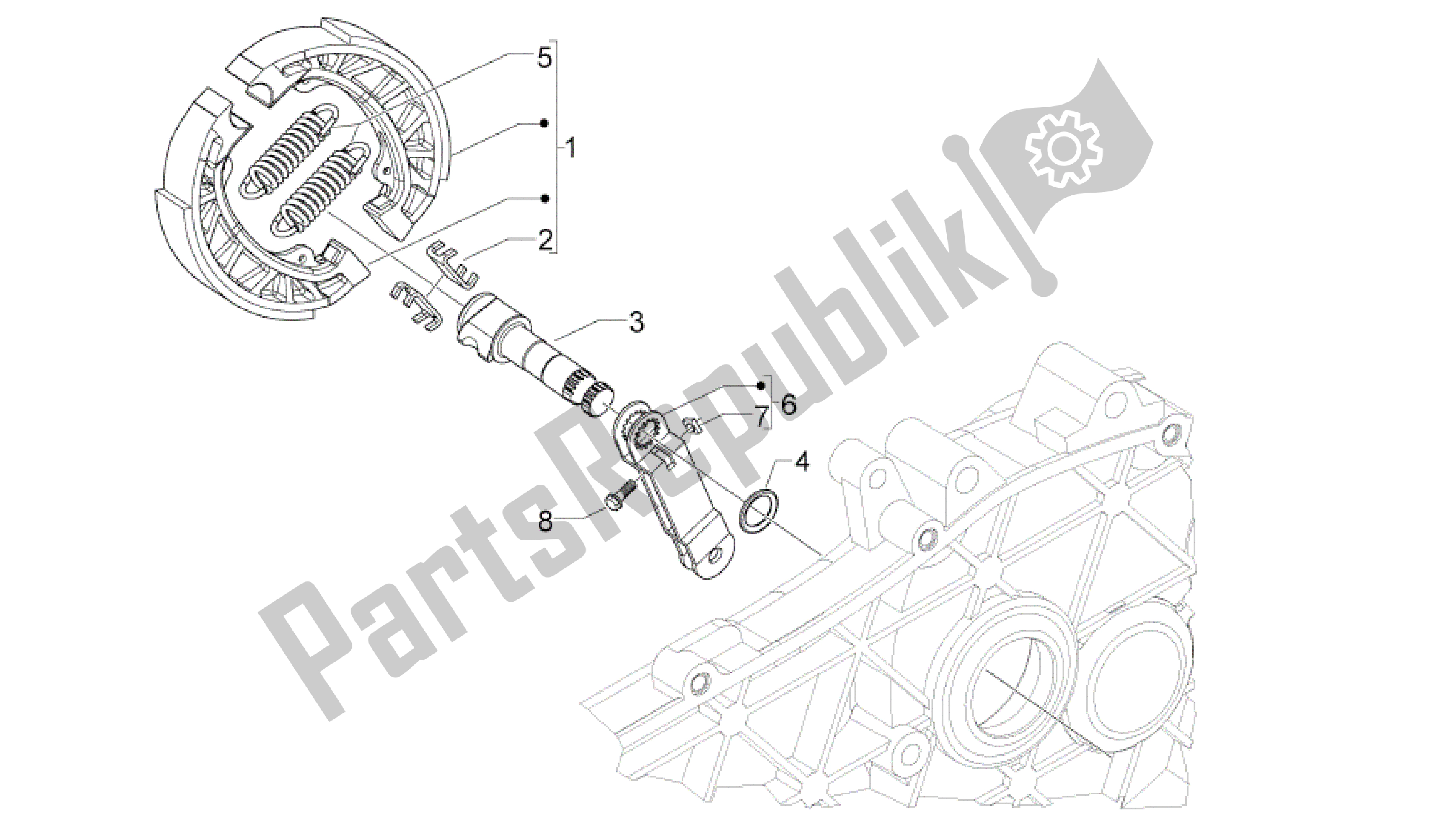 All parts for the Rear Brake of the Aprilia Sport City 50 2011