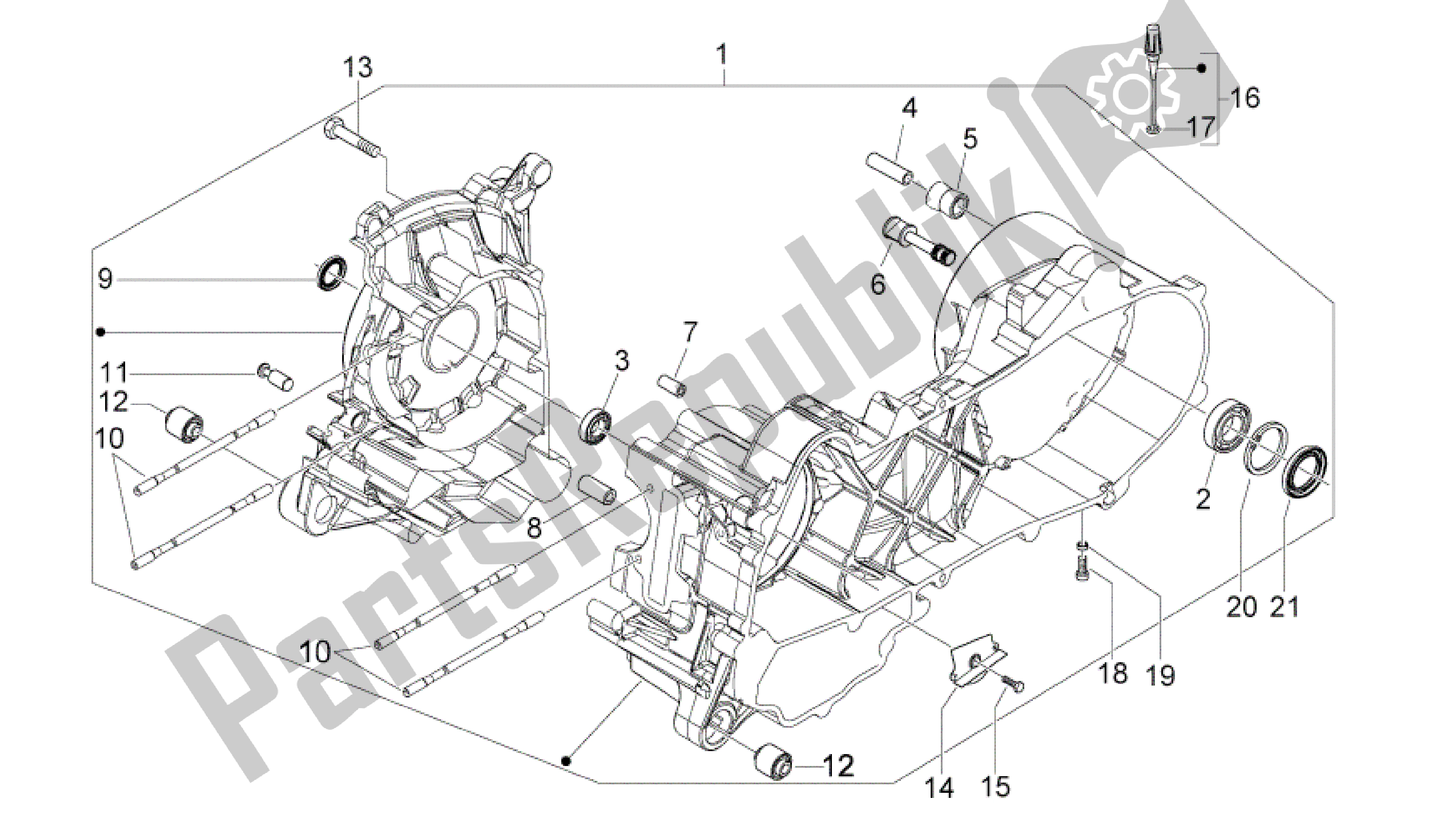 Tutte le parti per il Carter del Aprilia Sport City 50 2011