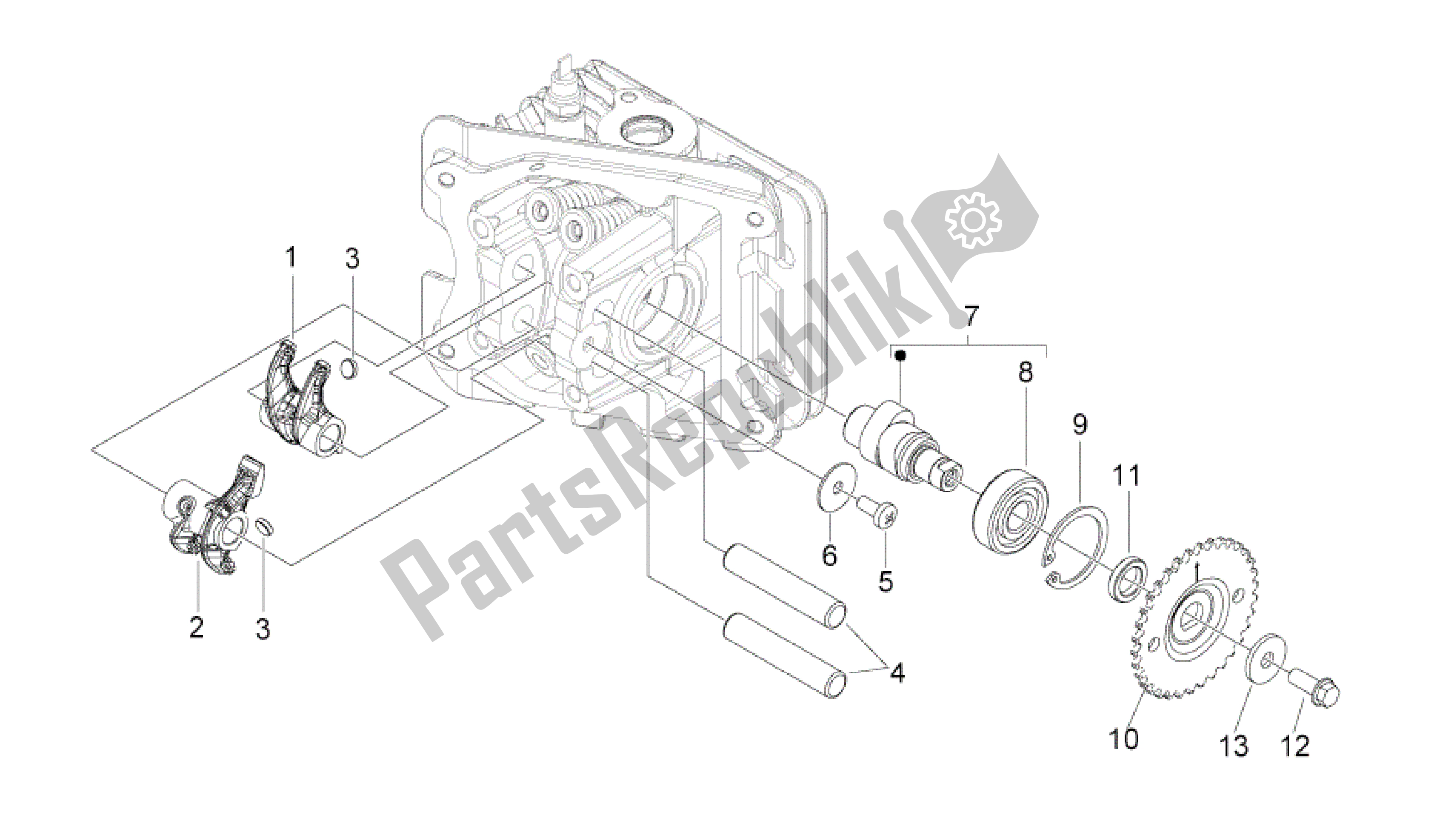 All parts for the Camshaft of the Aprilia Sport City 50 2011