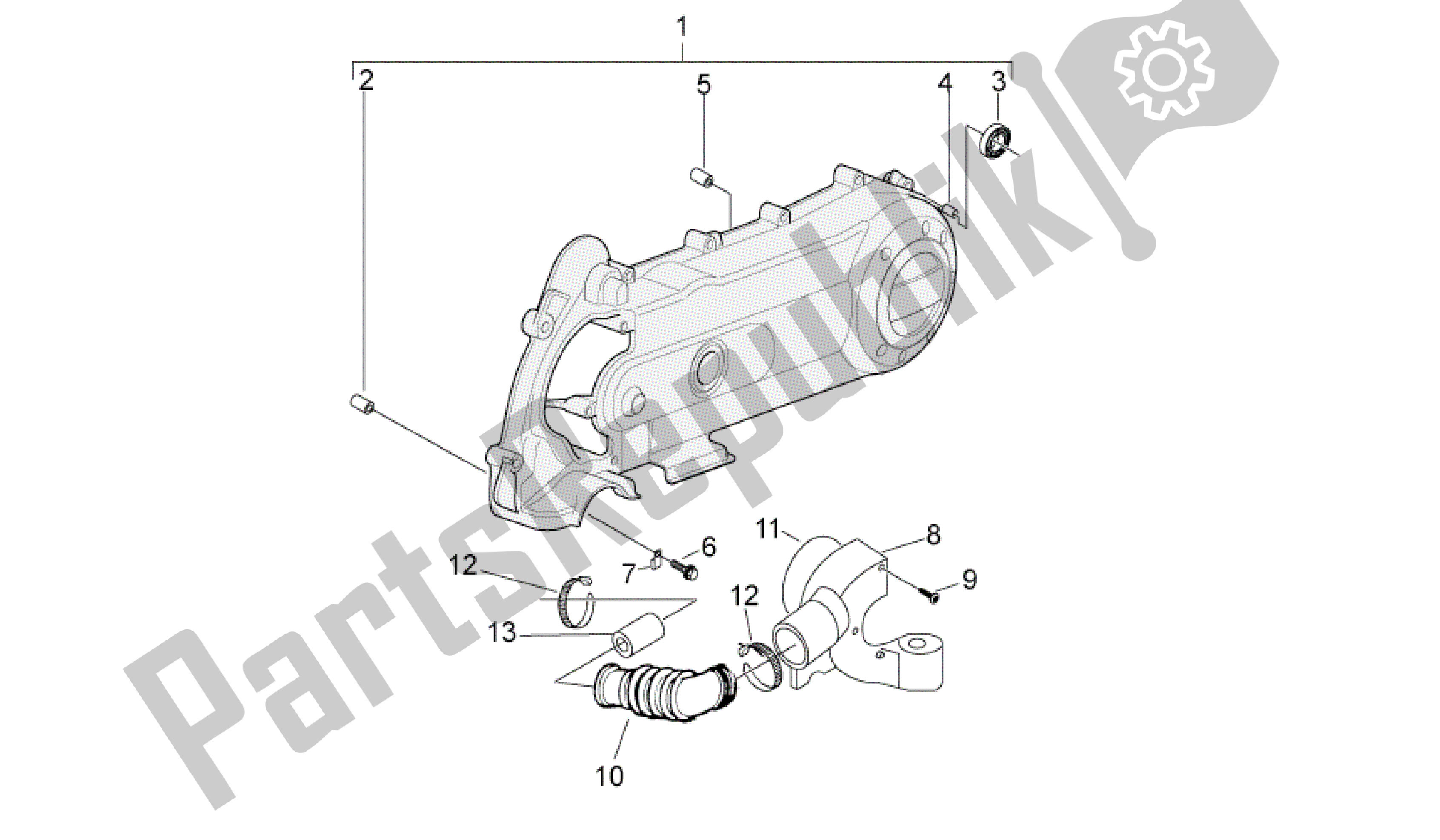 All parts for the Variator Cover of the Aprilia Sport City 50 2011
