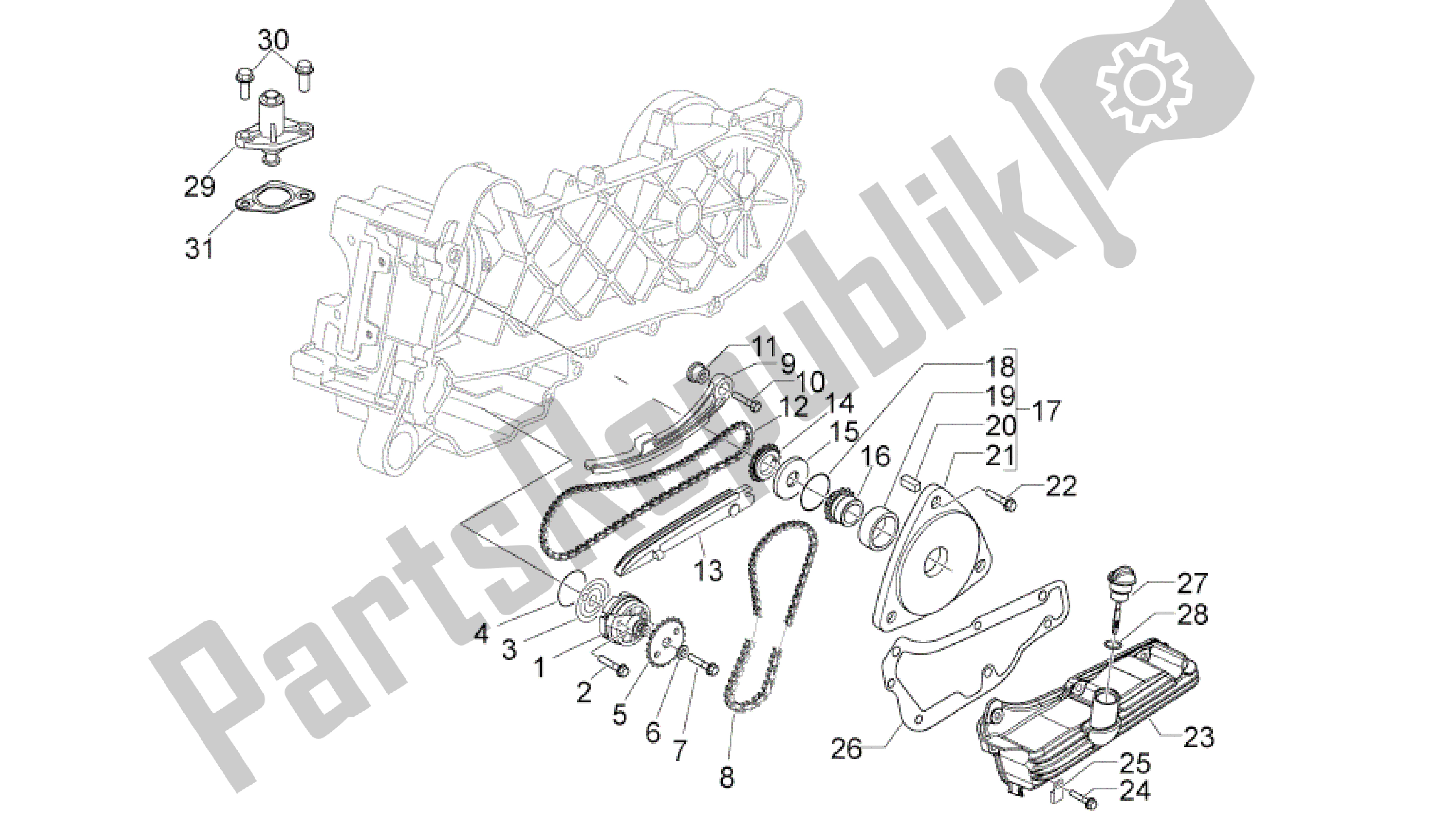 Alle Teile für das Ölpumpe des Aprilia Sport City 50 2011