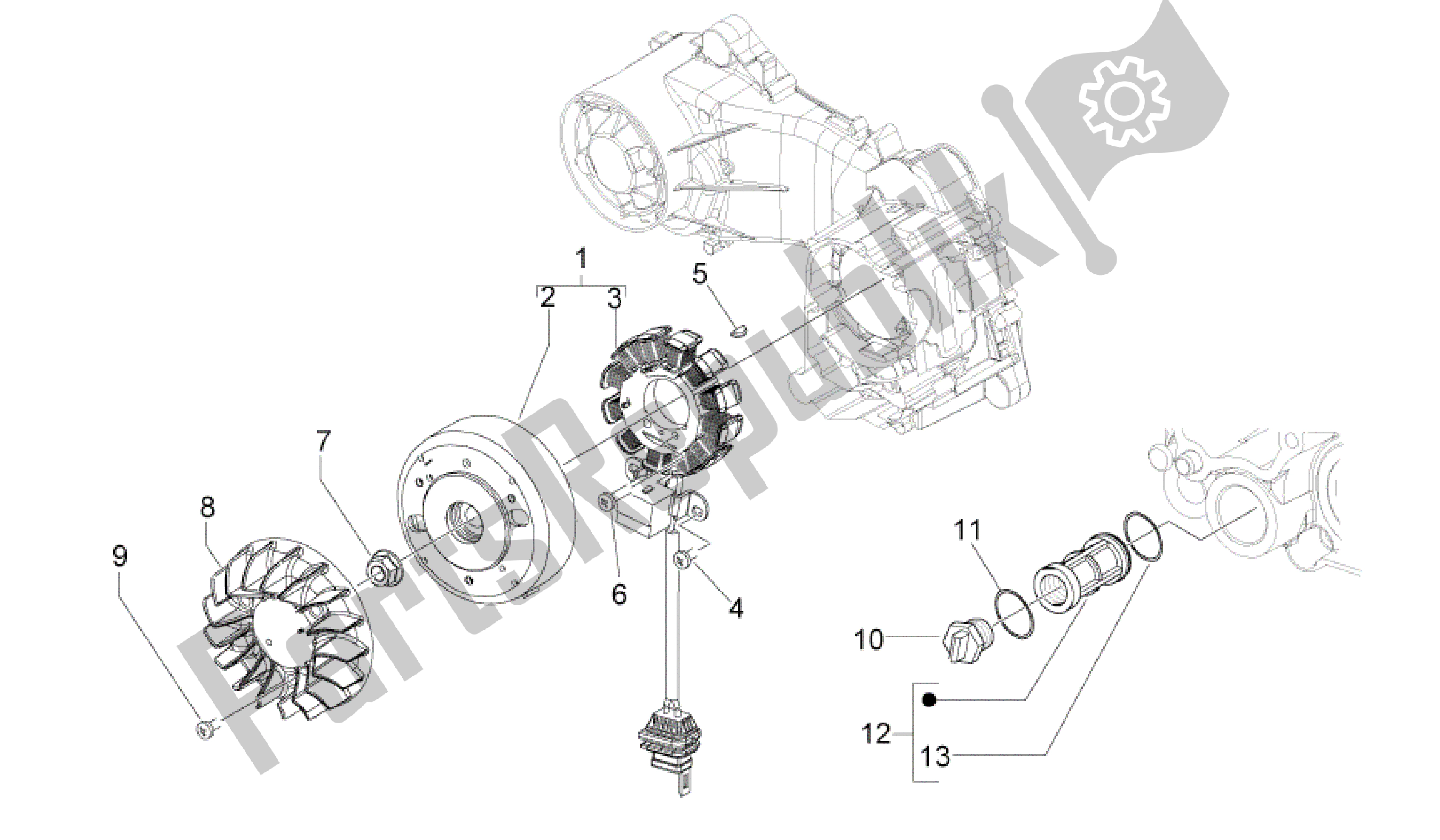 All parts for the Cdi Magneto Assy of the Aprilia Sport City 50 2011