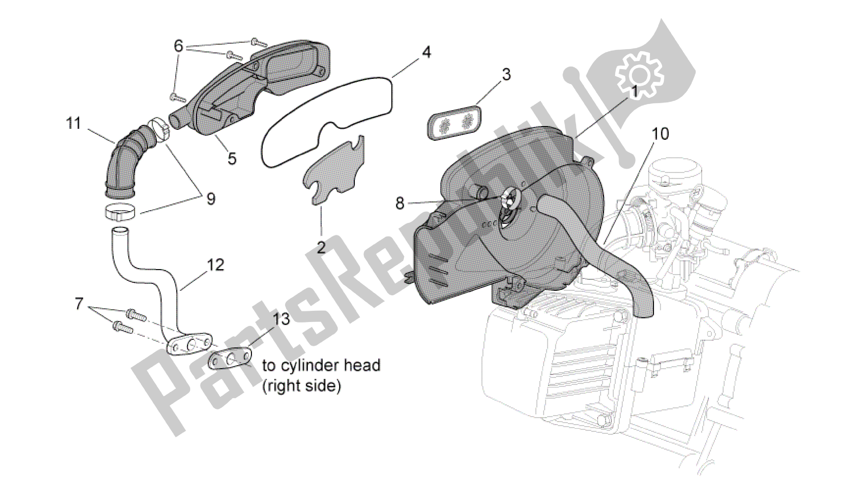 All parts for the Secondary Air of the Aprilia Sport City 50 2011