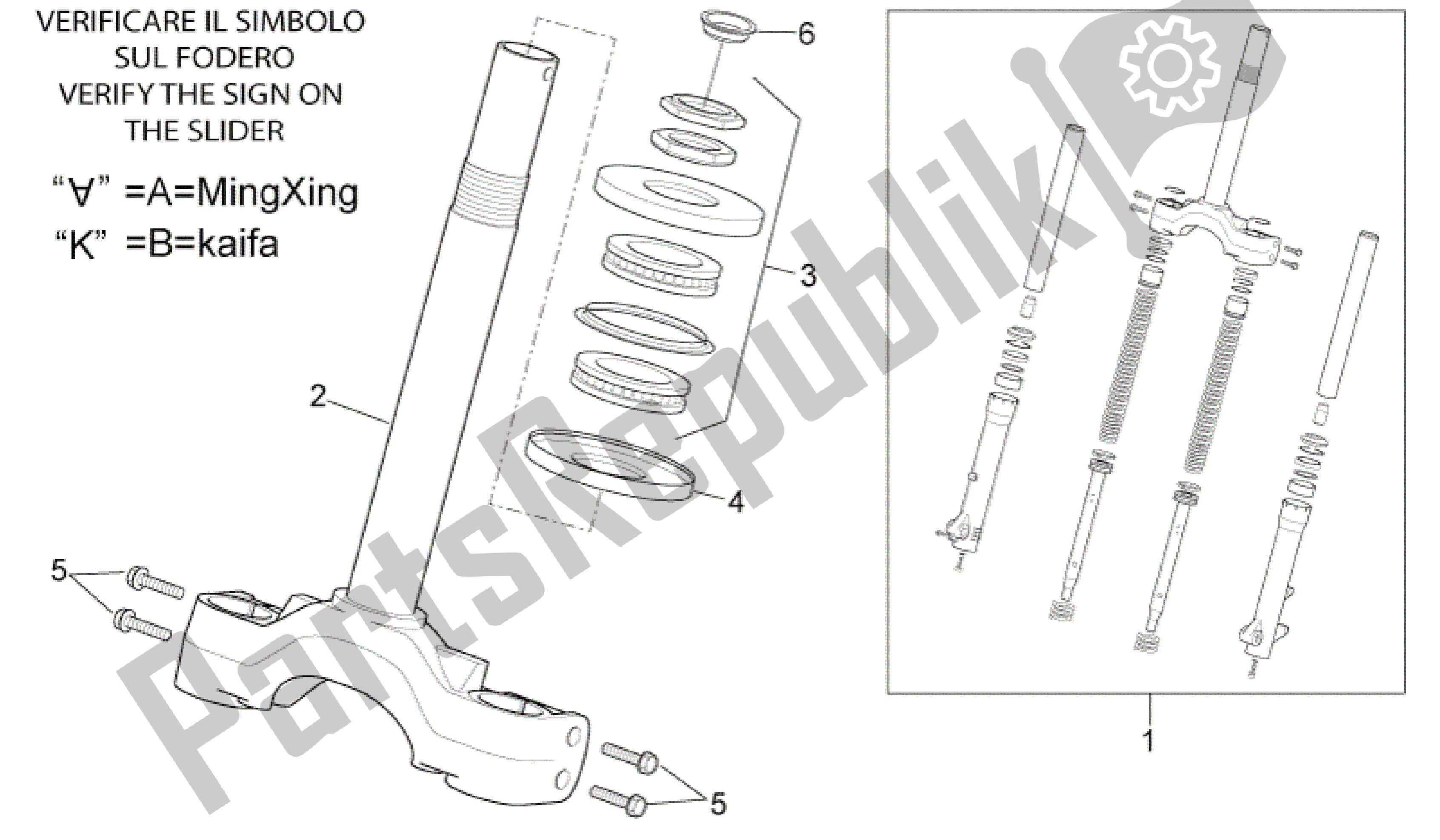 All parts for the Front Fork - Stem Base of the Aprilia Sport City 250 2008 - 2010