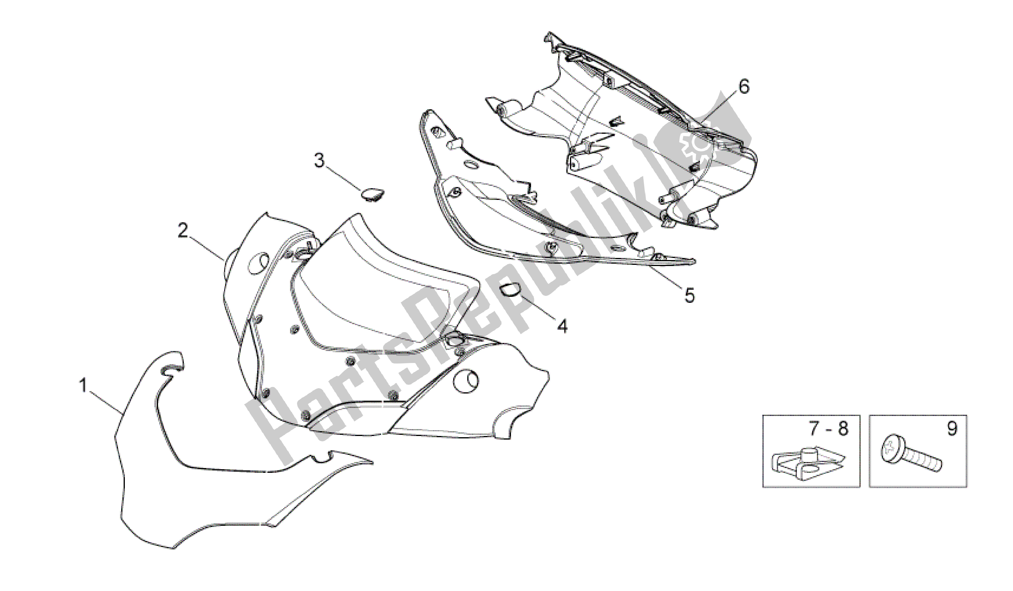 All parts for the Front Body - Front Fairing of the Aprilia Sport City 250 2008 - 2010
