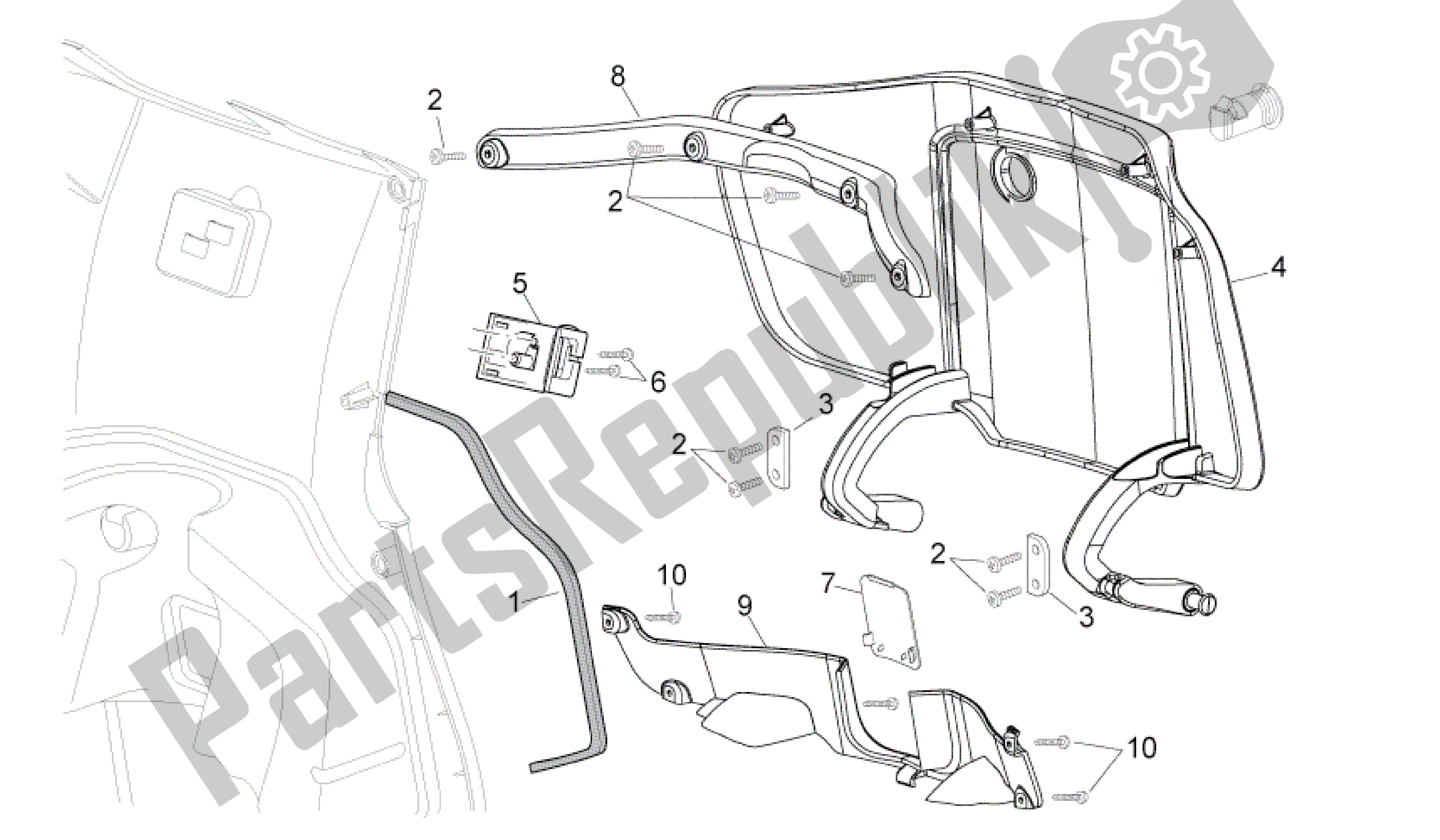 Tutte le parti per il Corpo Centrale I del Aprilia Sport City 250 2008 - 2010