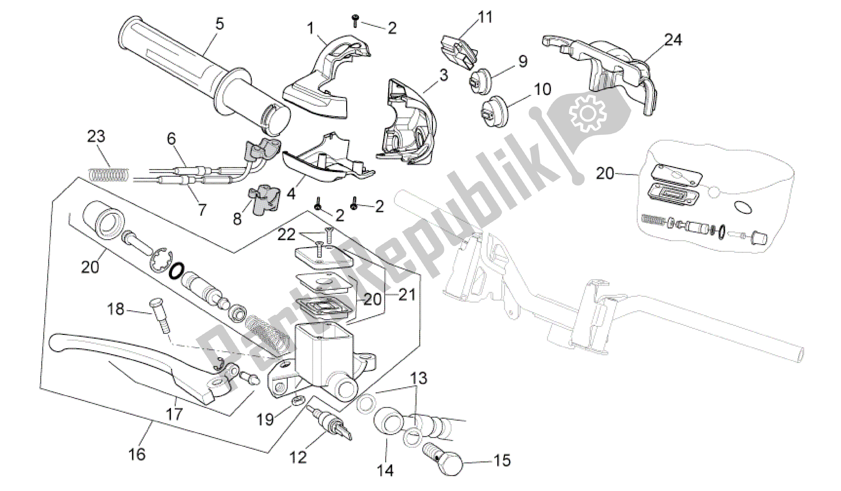 Wszystkie części do Rh Kontroli Aprilia Sport City 250 2008 - 2010