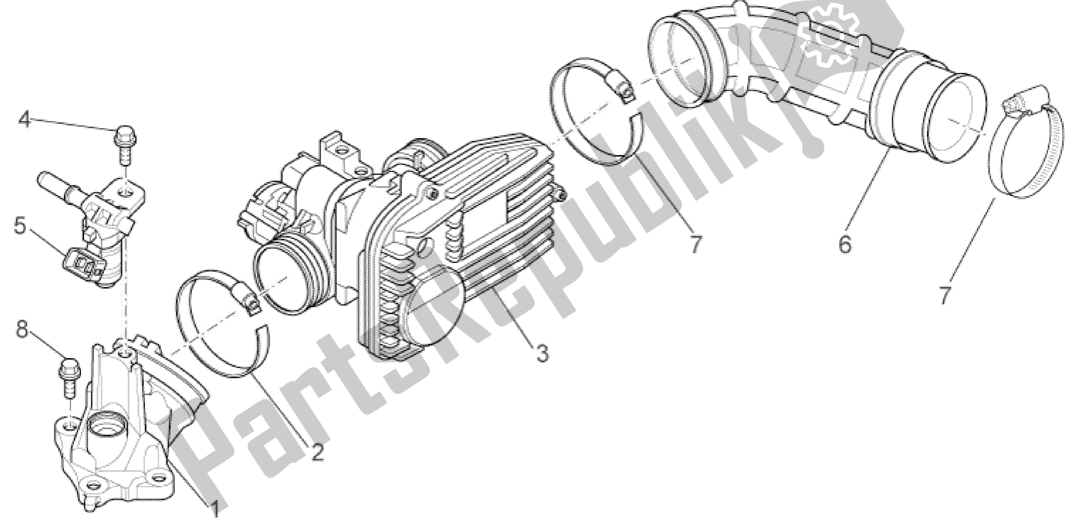 All parts for the Throttle Body of the Aprilia Sport City 250 2008 - 2010