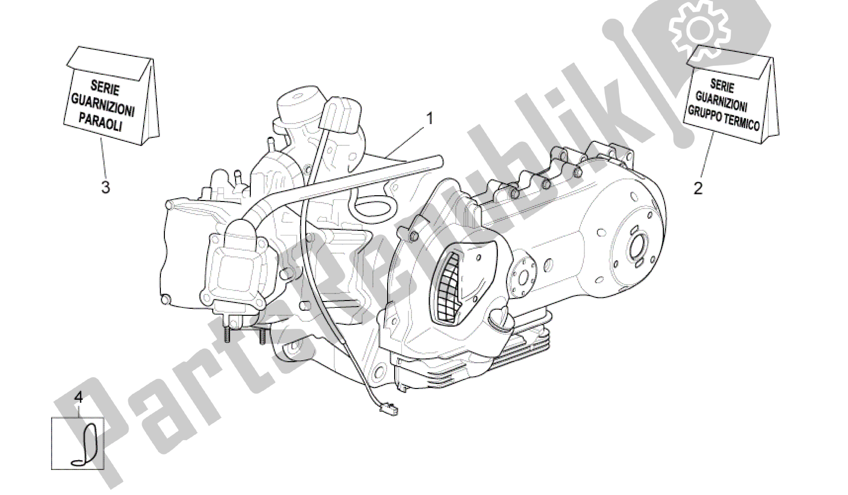 All parts for the Engine of the Aprilia Sport City 250 2008 - 2010