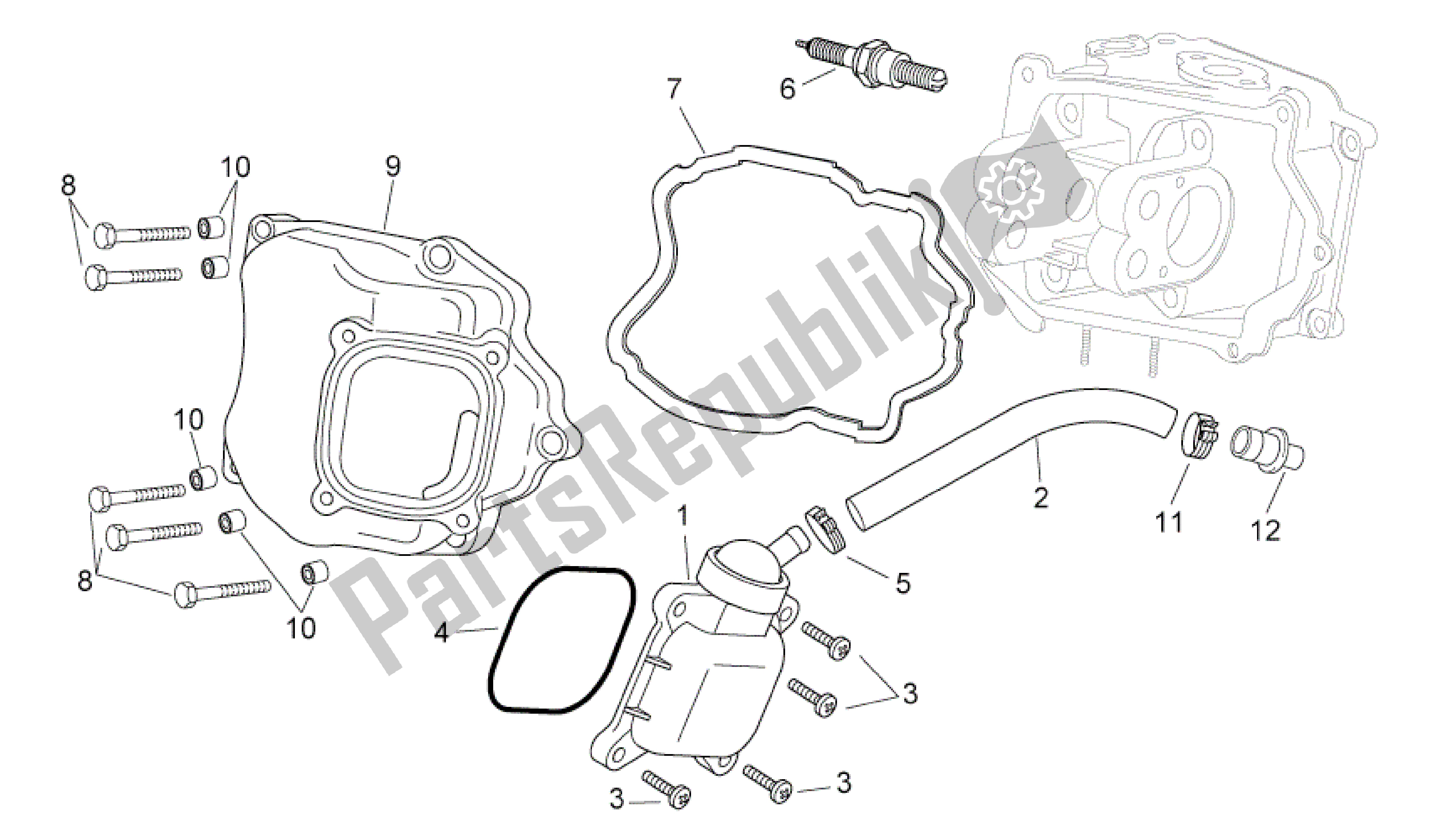 Alle onderdelen voor de Olie Ontluchtingsklep van de Aprilia Sport City 250 2008 - 2010