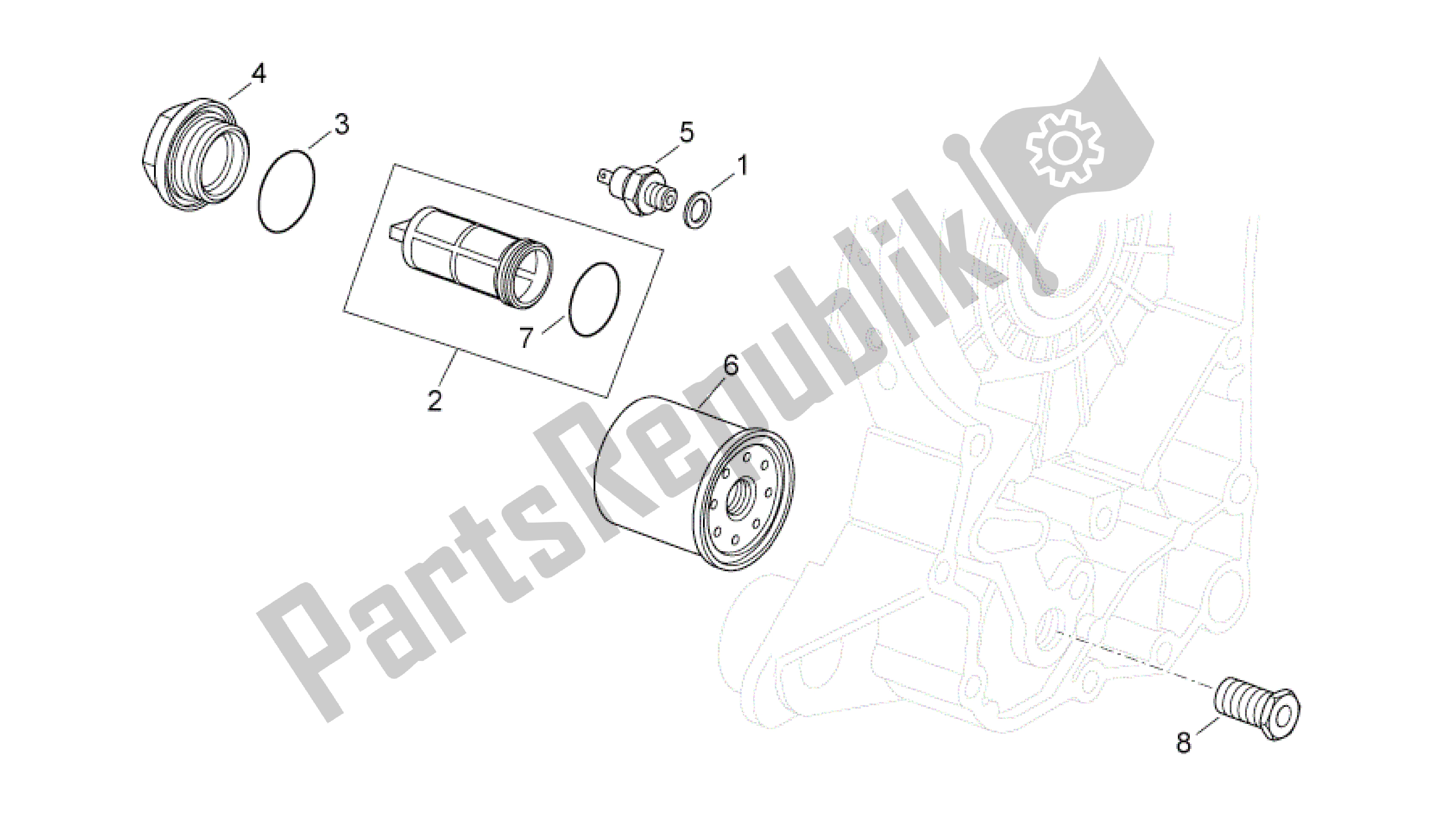 Todas as partes de Filtro De óleo do Aprilia Sport City 250 2008 - 2010