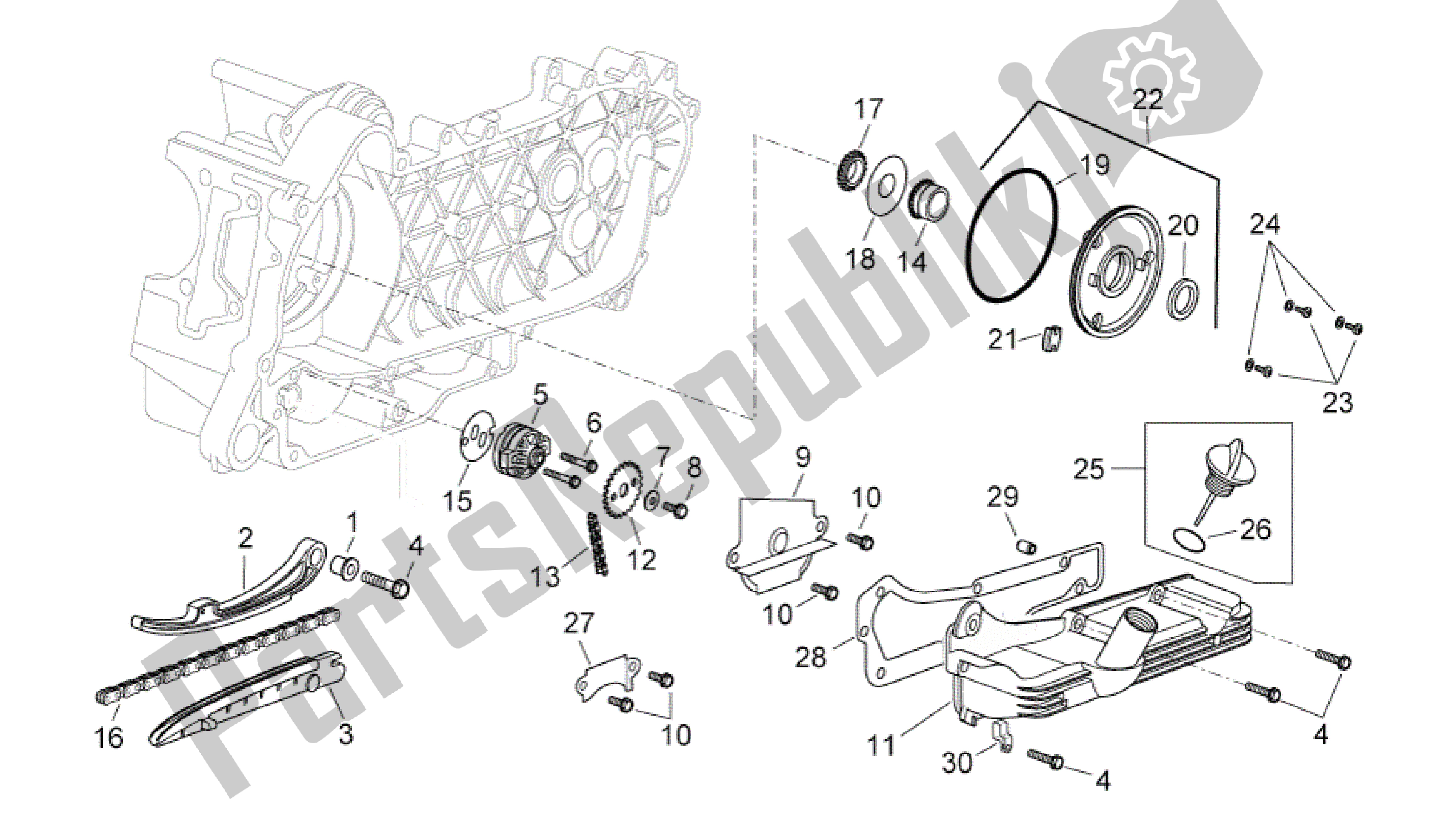 Toutes les pièces pour le La Pompe à Huile du Aprilia Sport City 250 2008 - 2010