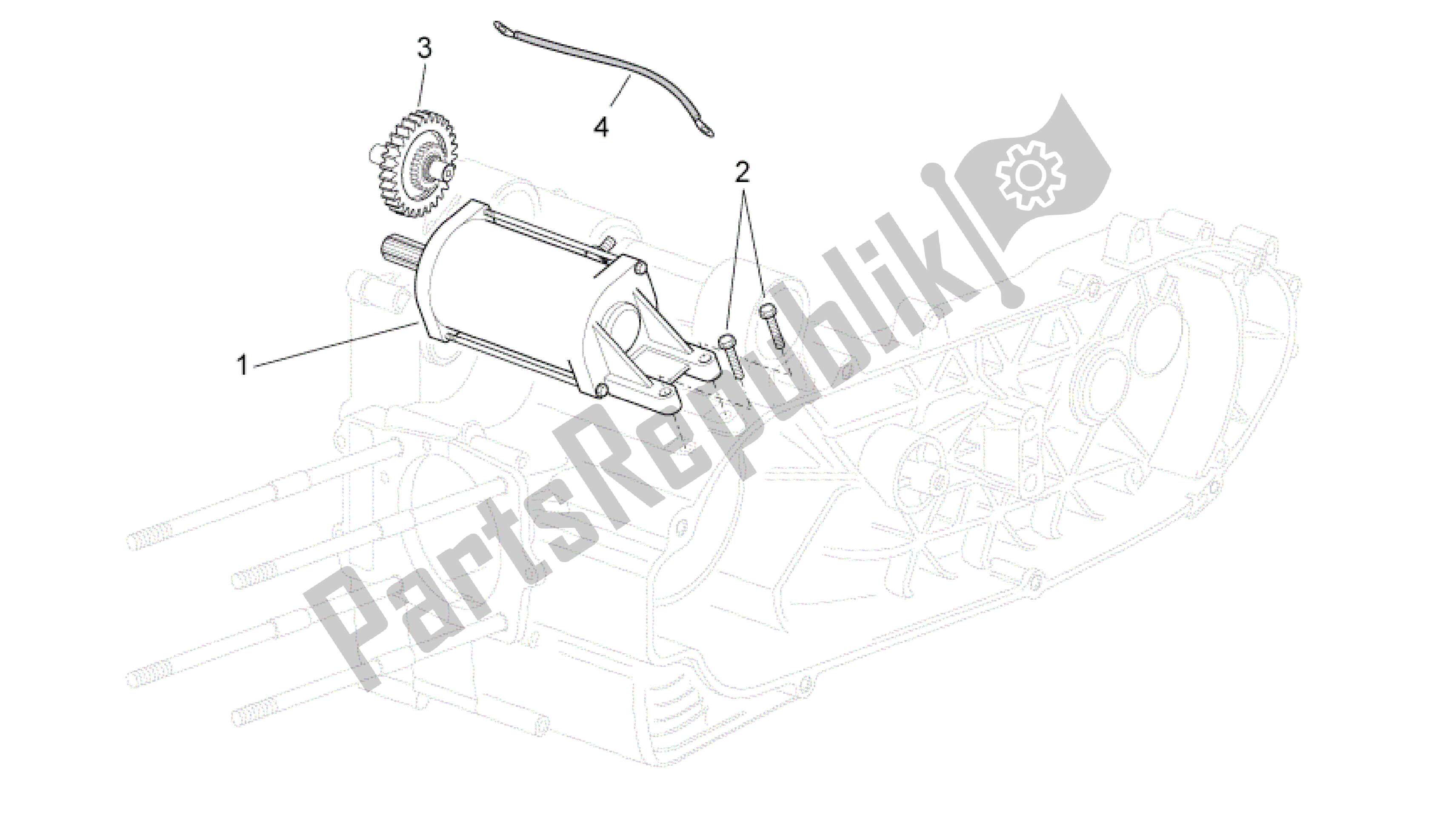 All parts for the Starter Motor of the Aprilia Sport City 250 2008 - 2010