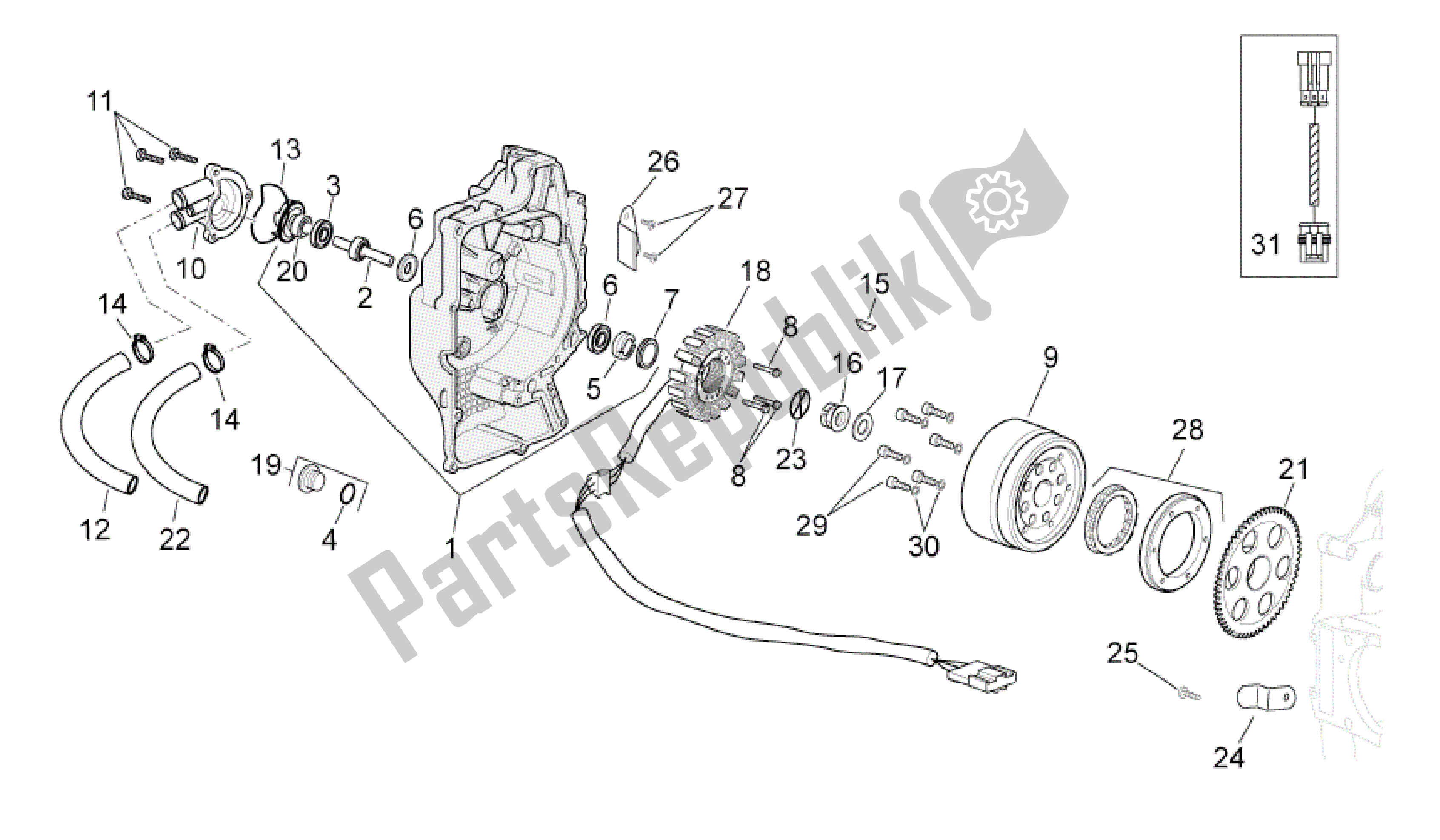 All parts for the Ignition Unit of the Aprilia Sport City 250 2008 - 2010
