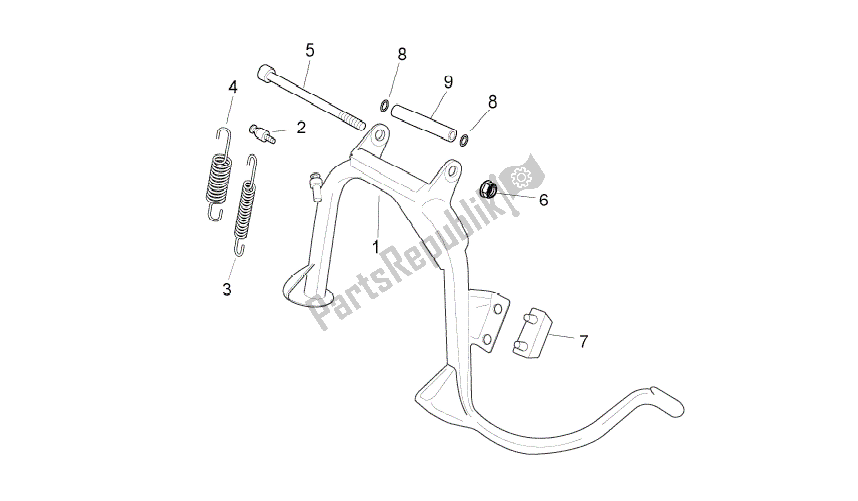 Tutte le parti per il Cavalletto Centrale del Aprilia Sport City 300 2008 - 2010