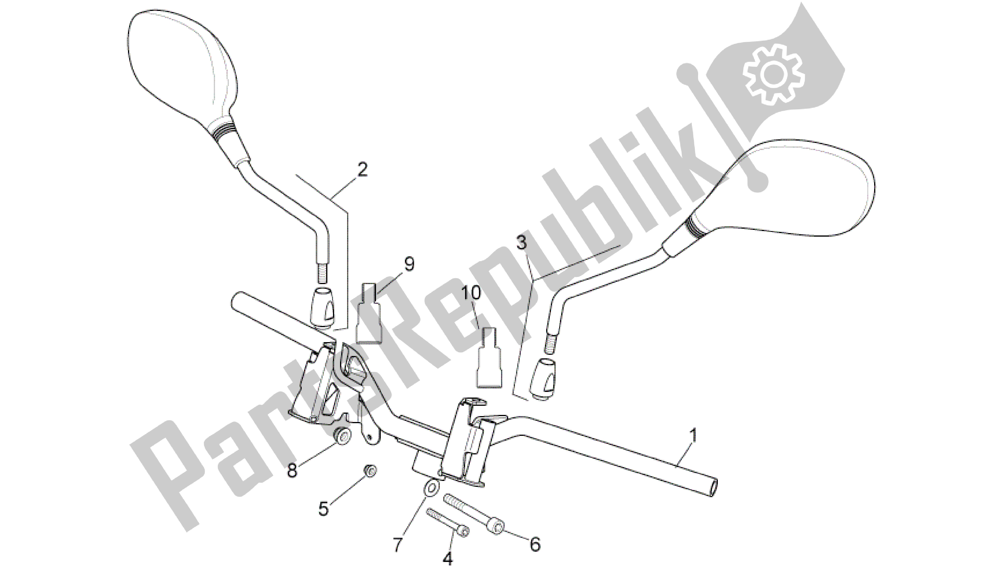 All parts for the Handlebar of the Aprilia Sport City 300 2008 - 2010