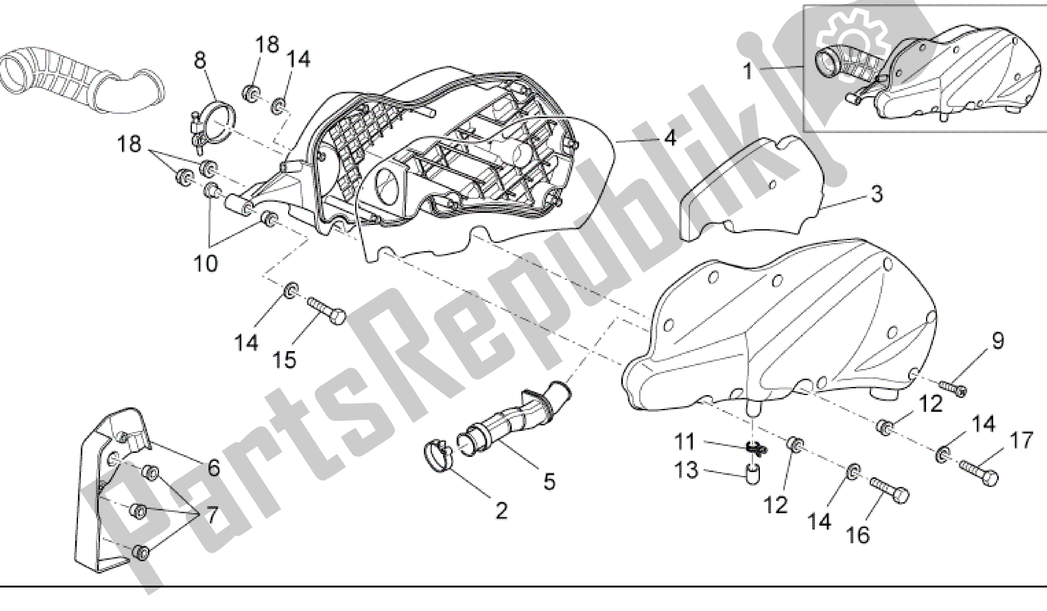 Todas as partes de Caixa De Ar do Aprilia Sport City 300 2008 - 2010