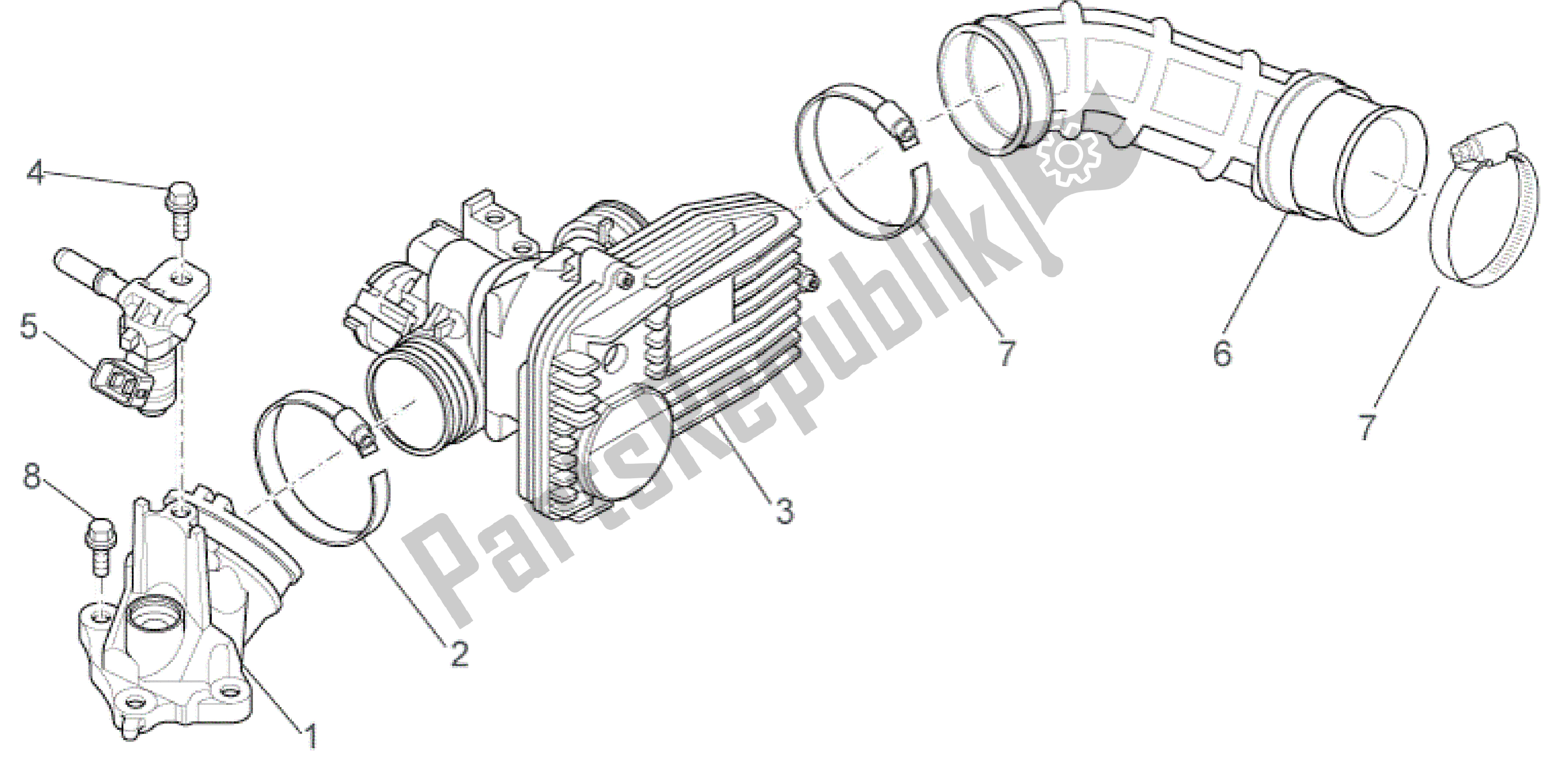 Tutte le parti per il Corpo Farfallato del Aprilia Sport City 300 2008 - 2010