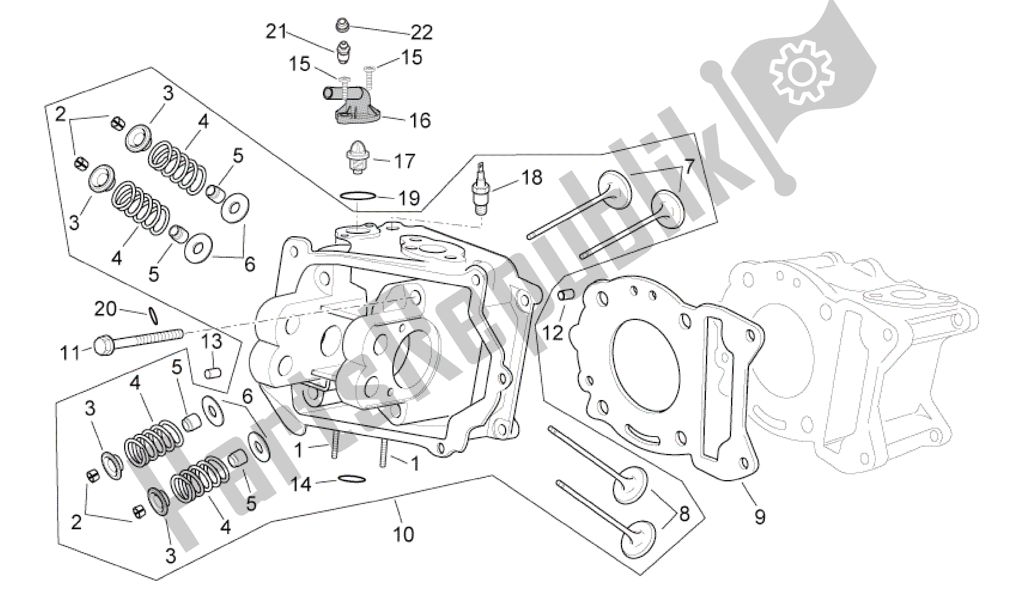 Tutte le parti per il Testata del Aprilia Sport City 300 2008 - 2010