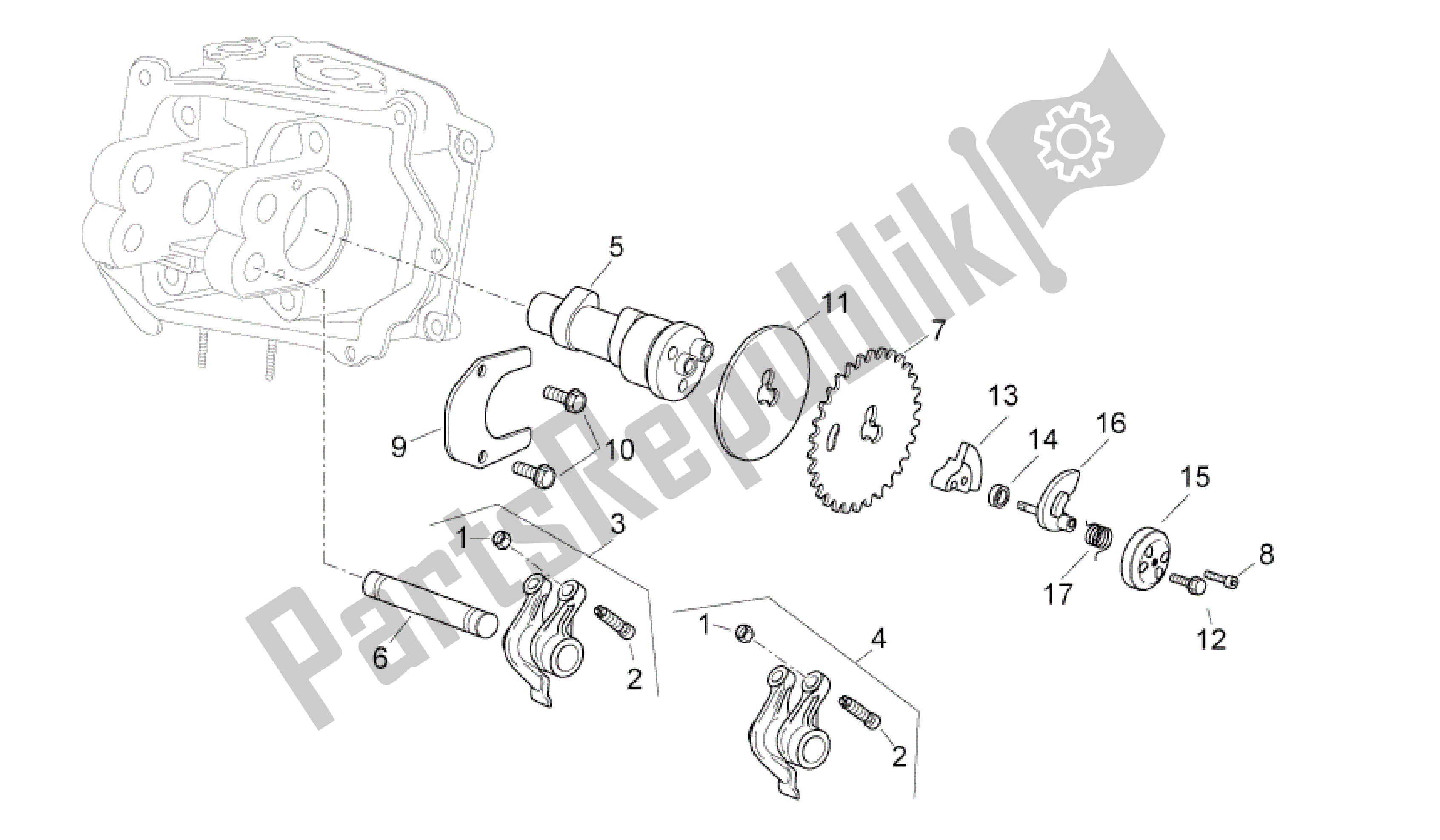 Toutes les pièces pour le Arbre à Cames du Aprilia Sport City 300 2008 - 2010