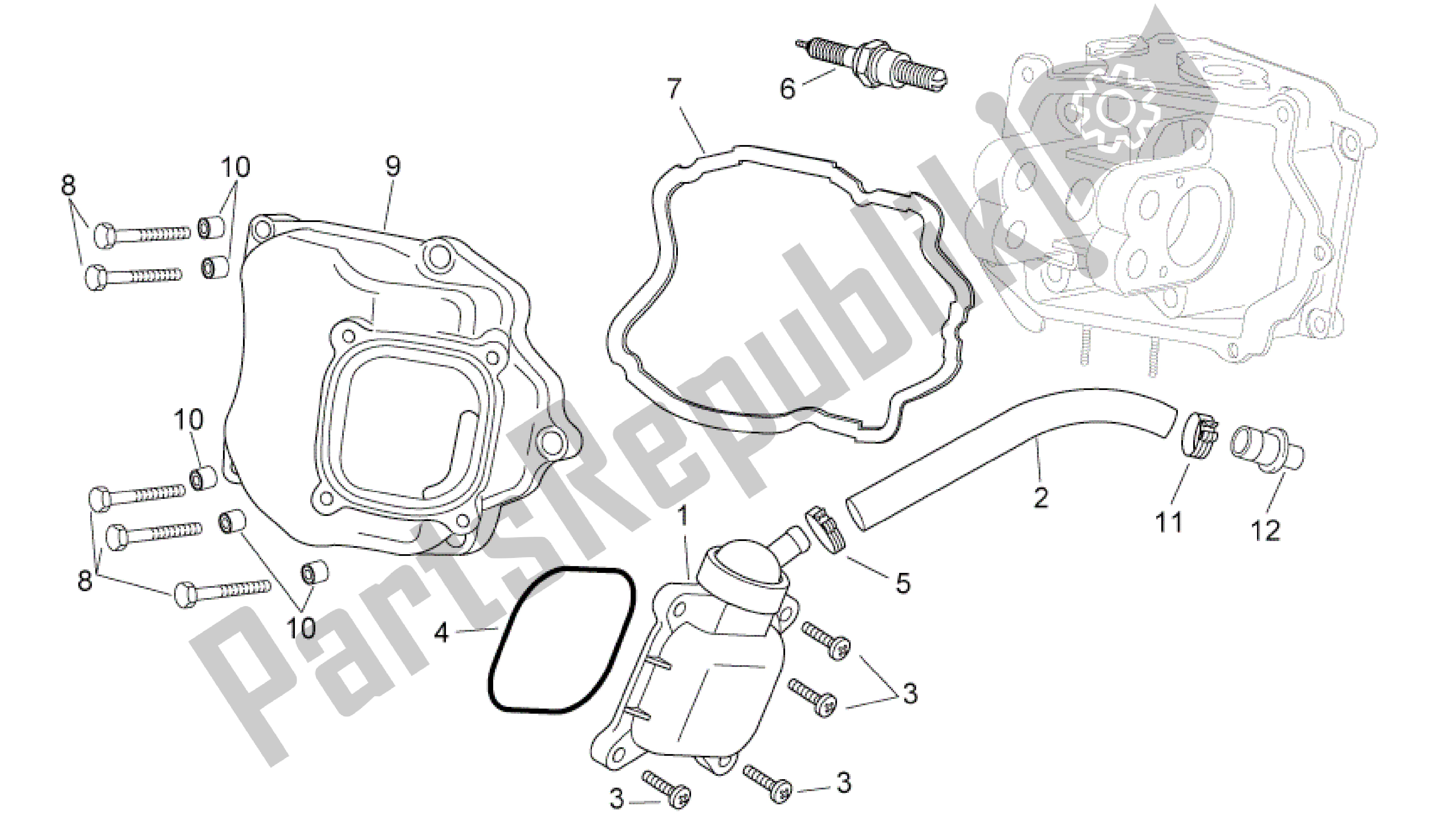 Alle Teile für das Ölentlüftungsventil des Aprilia Sport City 300 2008 - 2010