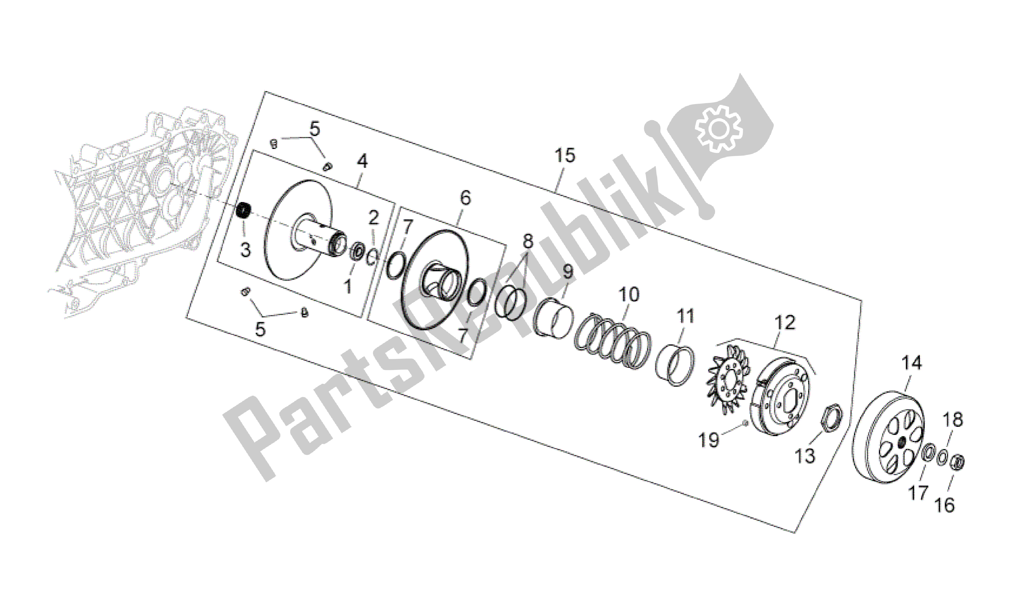 Todas las partes para Embrague de Aprilia Sport City 300 2008 - 2010