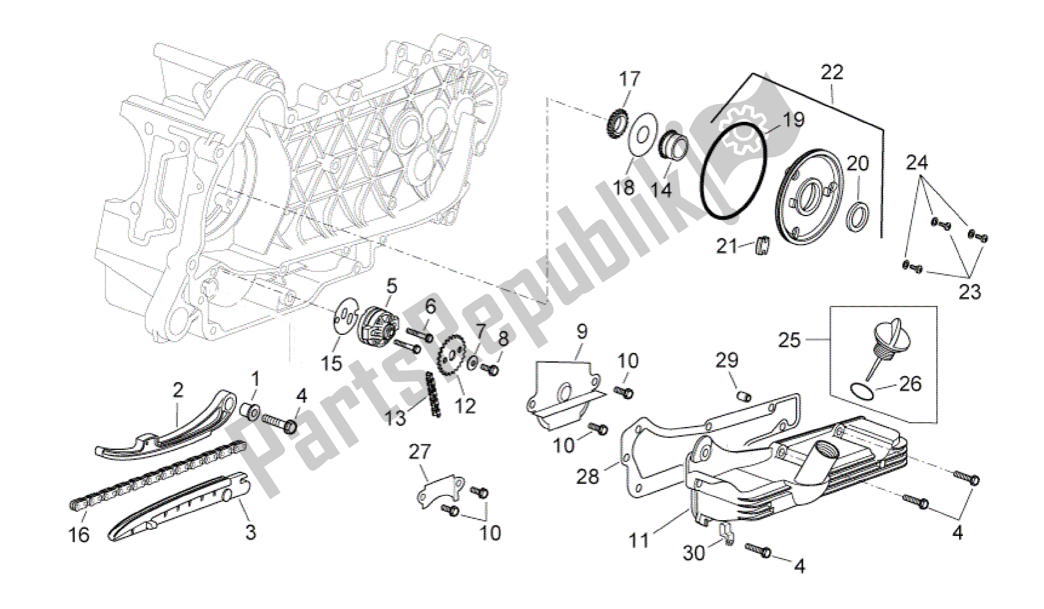 Todas las partes para Bomba De Aceite de Aprilia Sport City 300 2008 - 2010