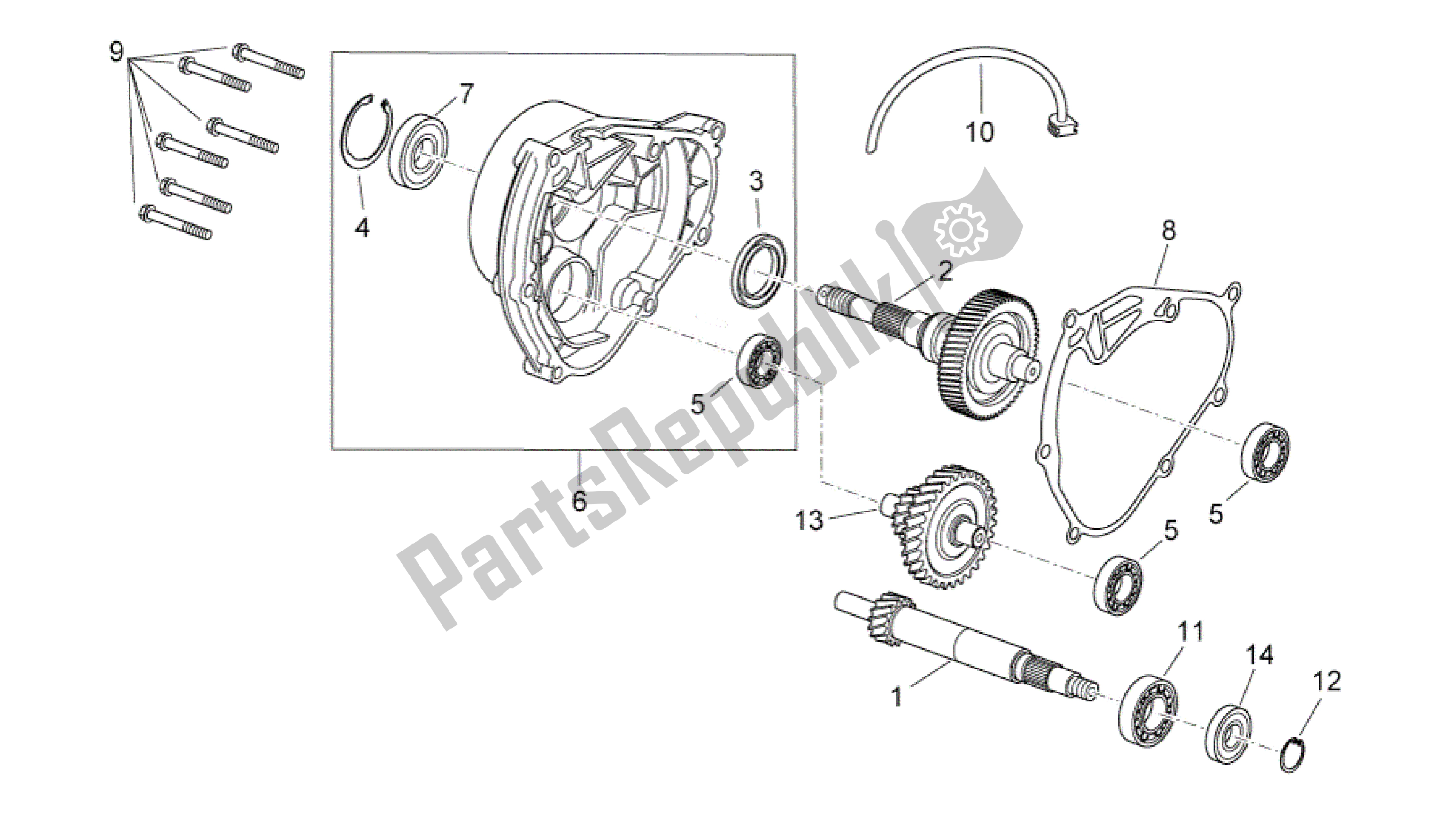 All parts for the Transmission of the Aprilia Sport City 300 2008 - 2010