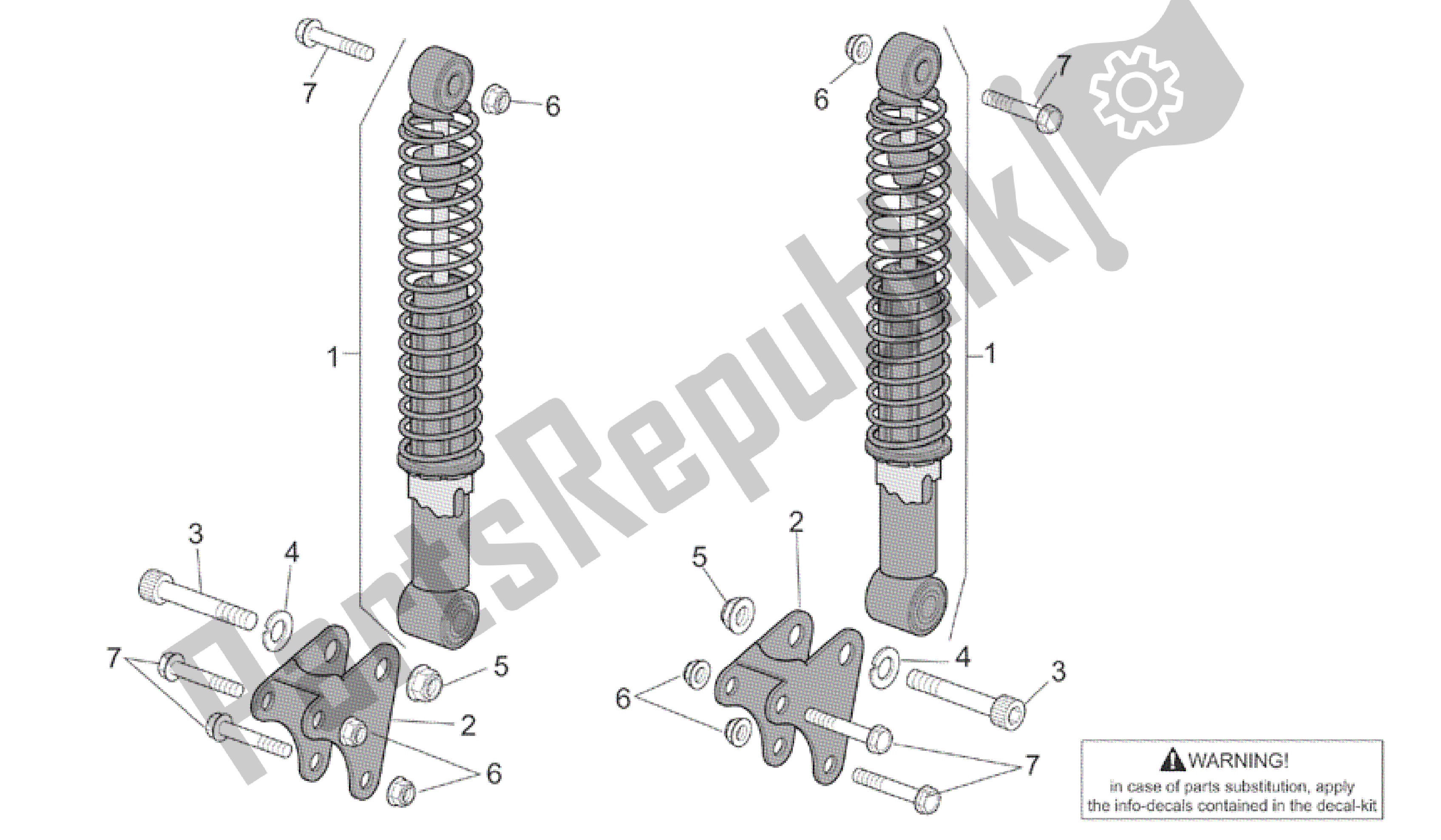 Todas las partes para Amortiguador Trasero de Aprilia Atlantic 500 2001 - 2004