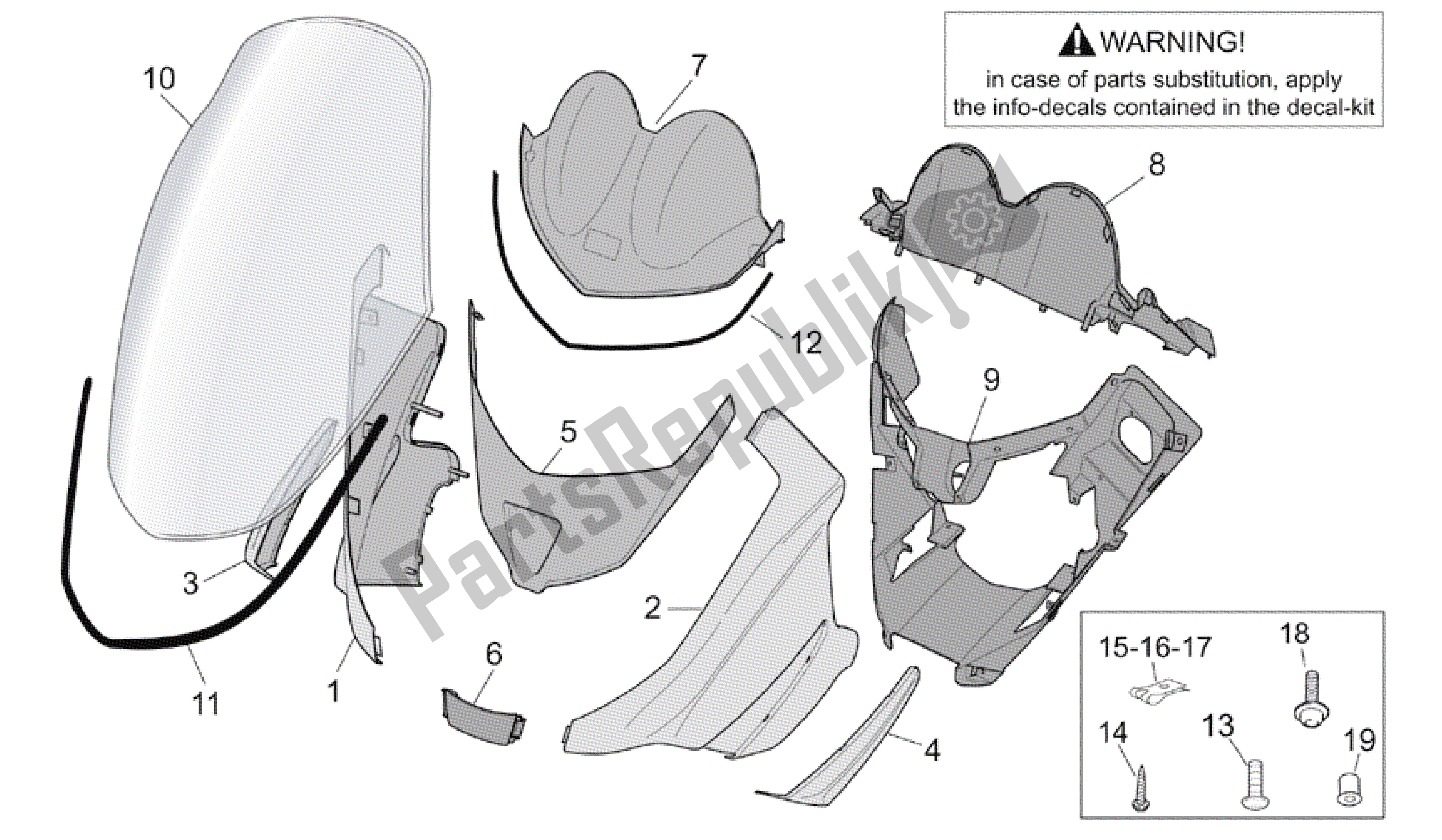 Todas as partes de Corpo Frontal Eu do Aprilia Atlantic 500 2001 - 2004